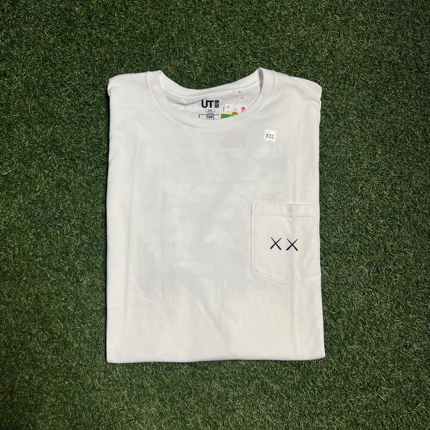 Kaws Sesame ST Uniqlo XX Pocket Tee Size XXL White NEW x9190