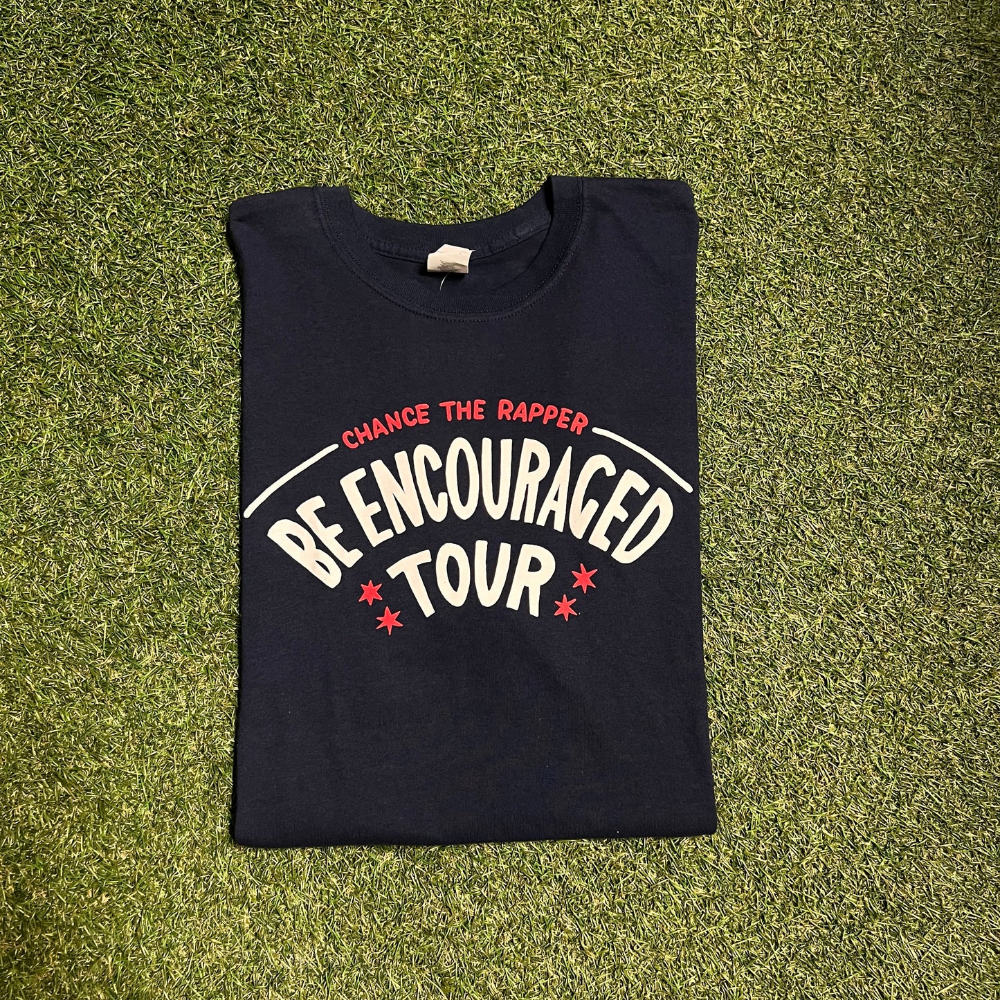 Chance Be Encouraged Tour Navy Tee Size Large USED v1983