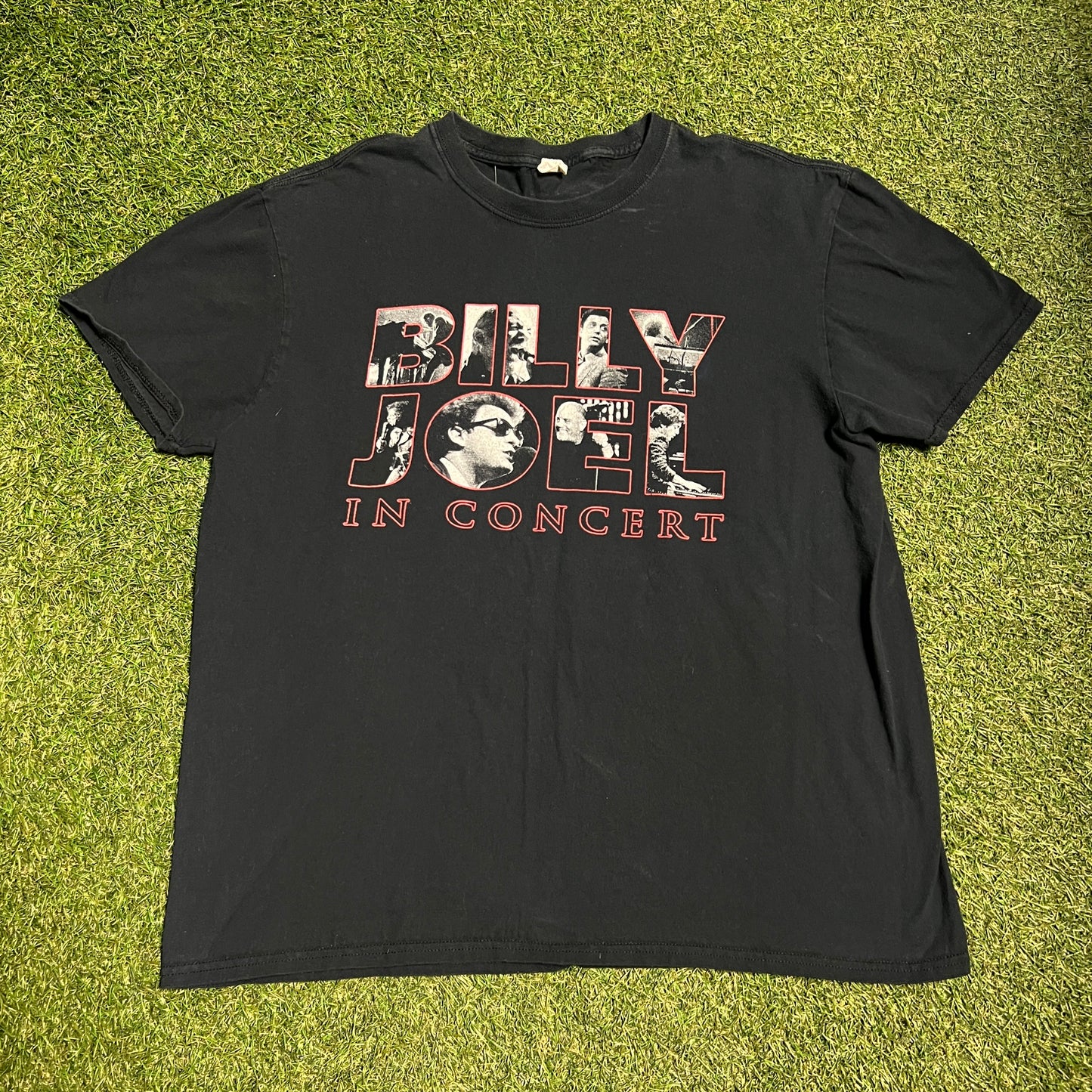 Billy Joel in concert tee black gildan tag Size XL USED v12468