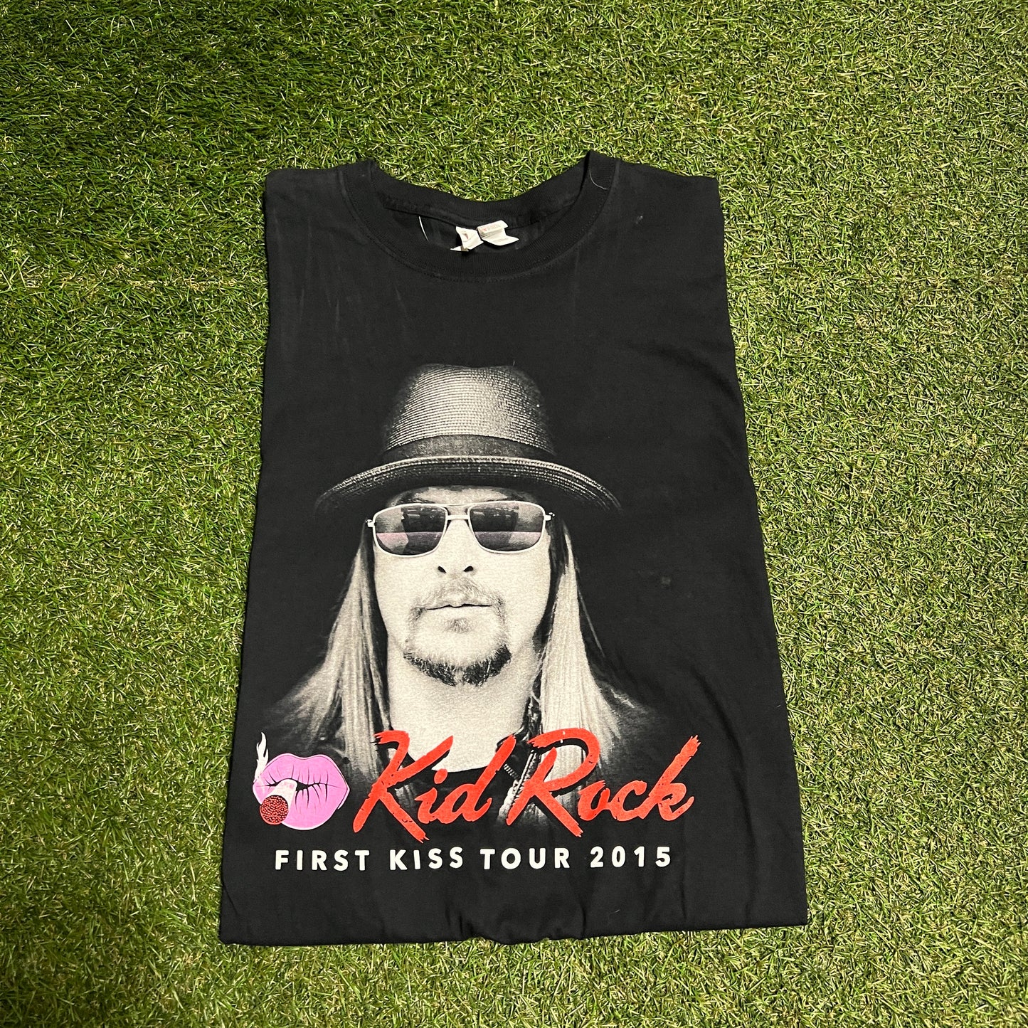 2015 Kid Rock first kiss tour tee black Size XL USED v12372