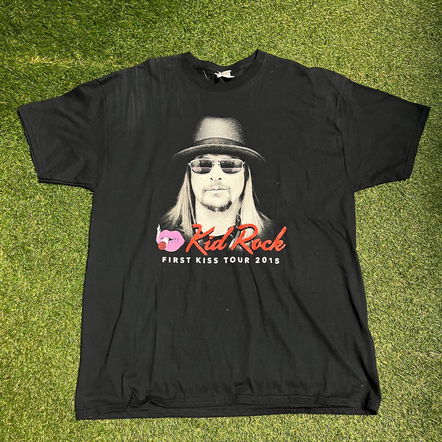 2015 Kid Rock first kiss tour tee black Size XL USED v12372