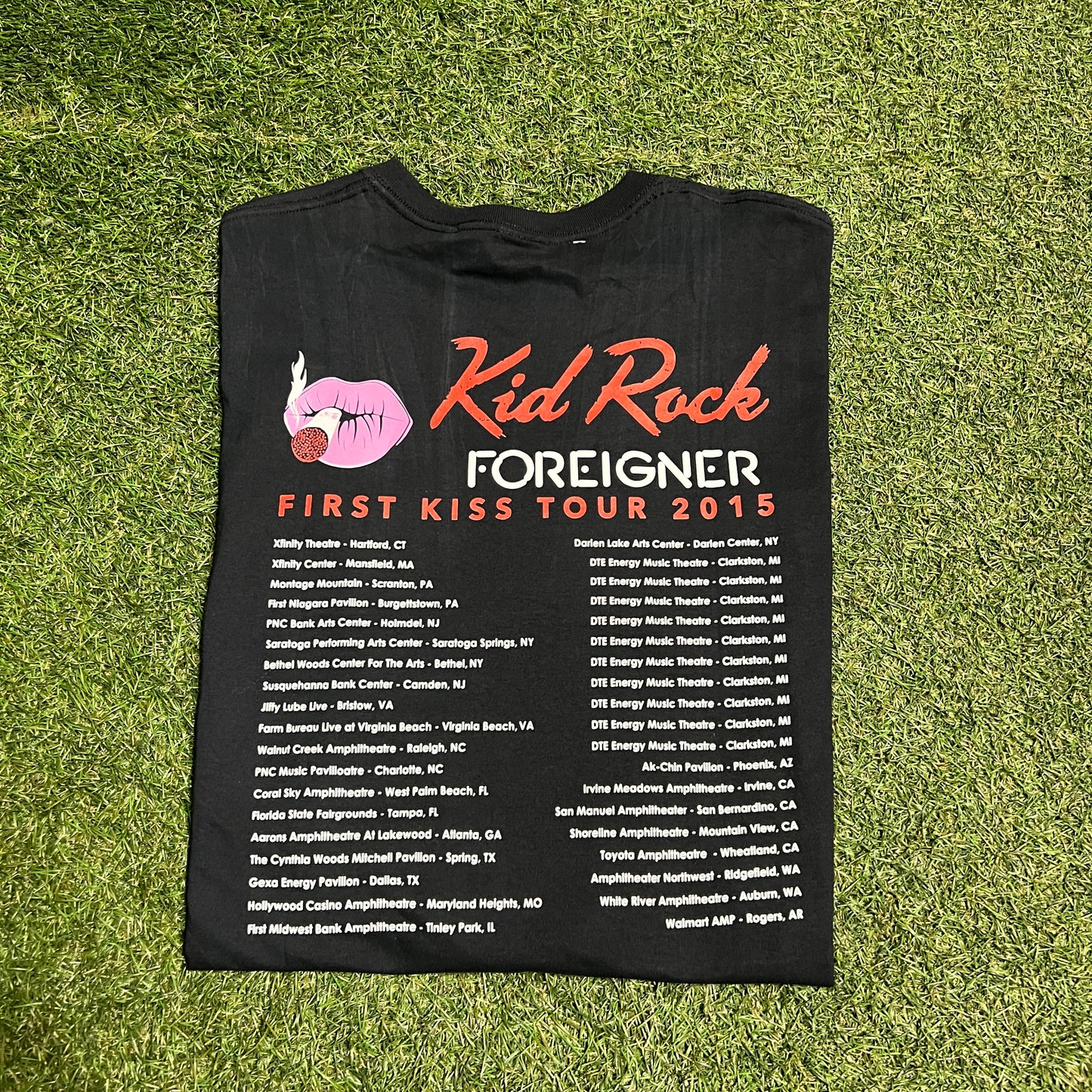 2015 Kid Rock first kiss tour tee black Size XL USED v12372