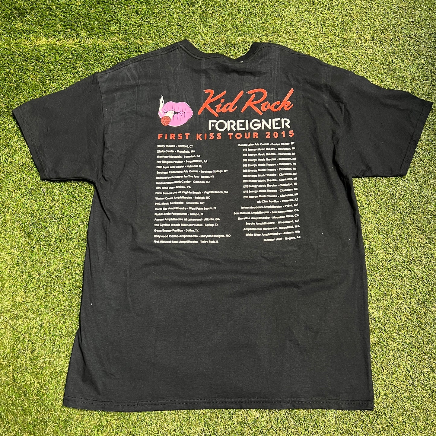 2015 Kid Rock first kiss tour tee black Size XL USED v12372