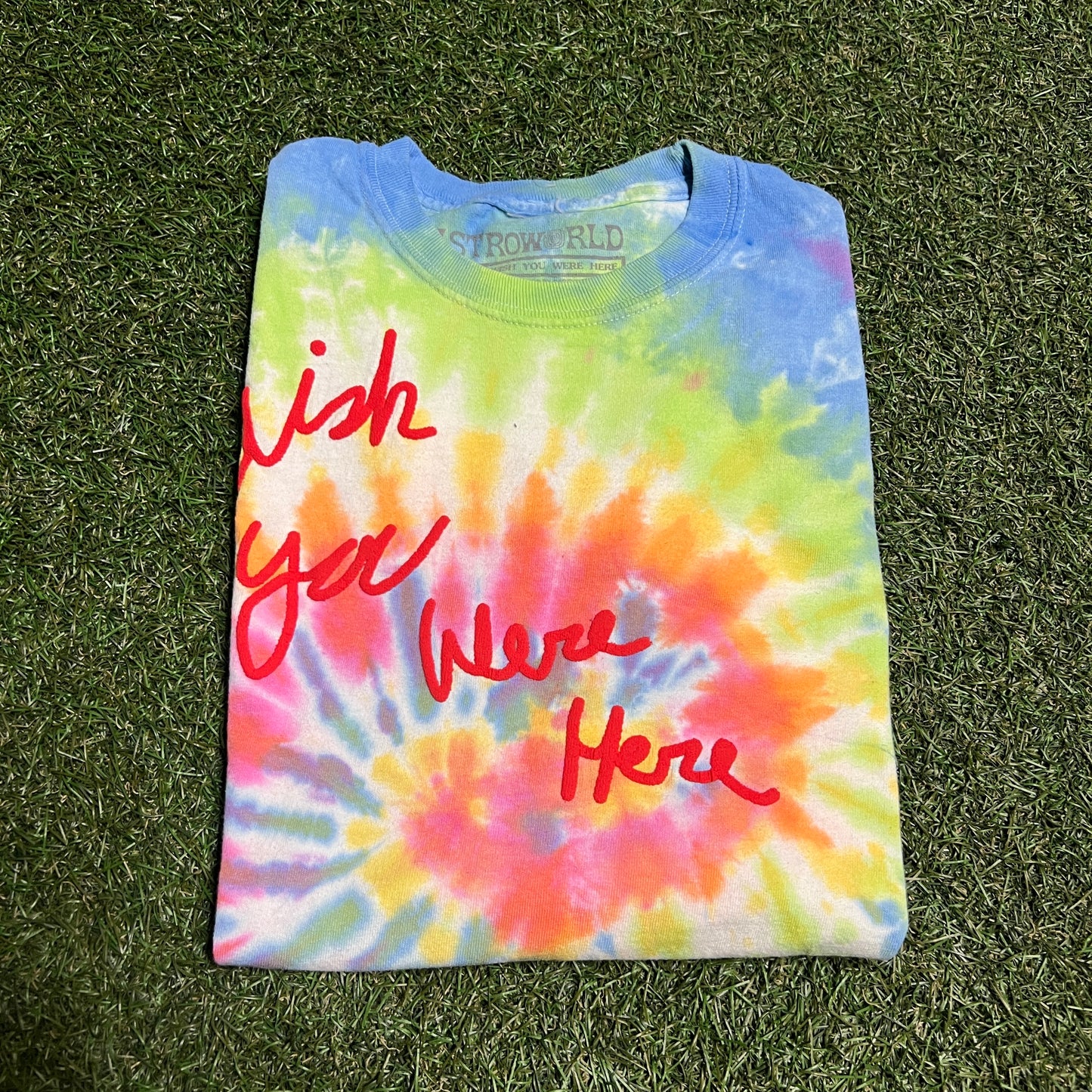 Travis Scott Astroworld Tour Tie Dye Longsleeve Size Small USED x12728