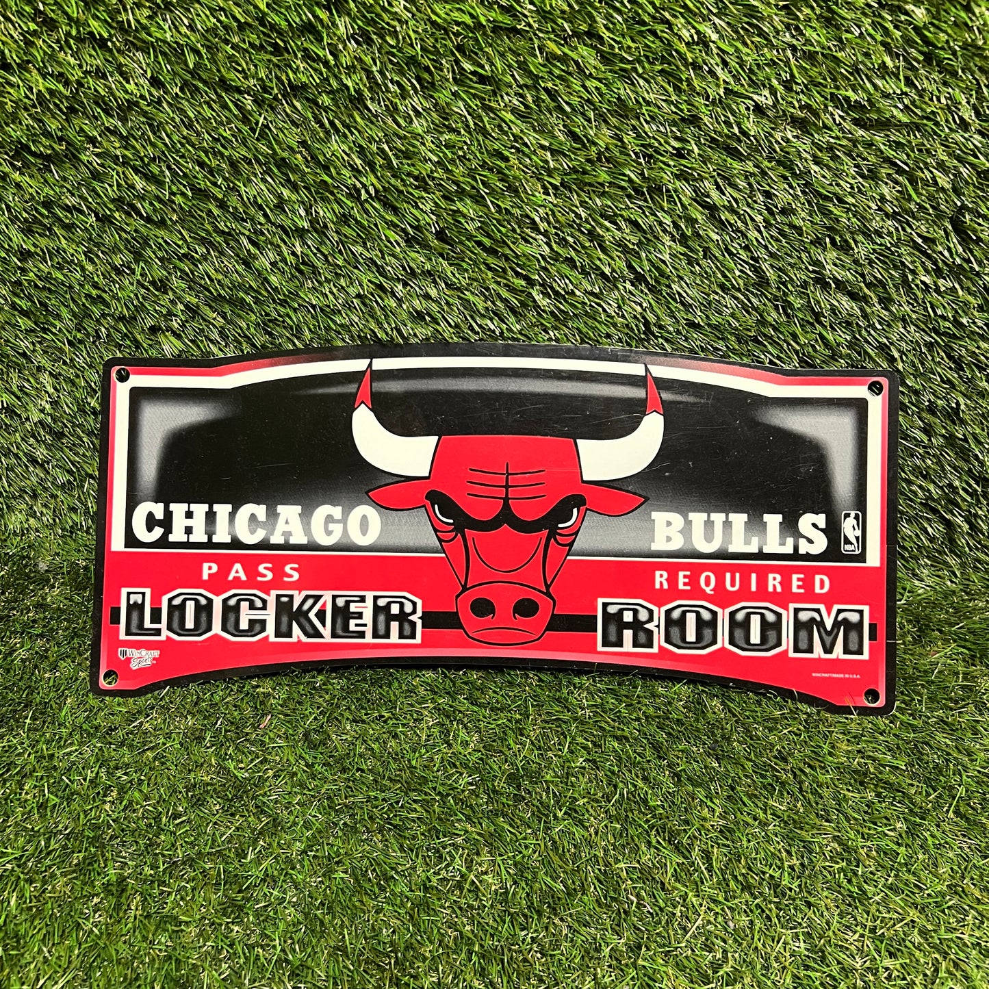 1990s Bulls Plastic Locker Room Sign USED v990