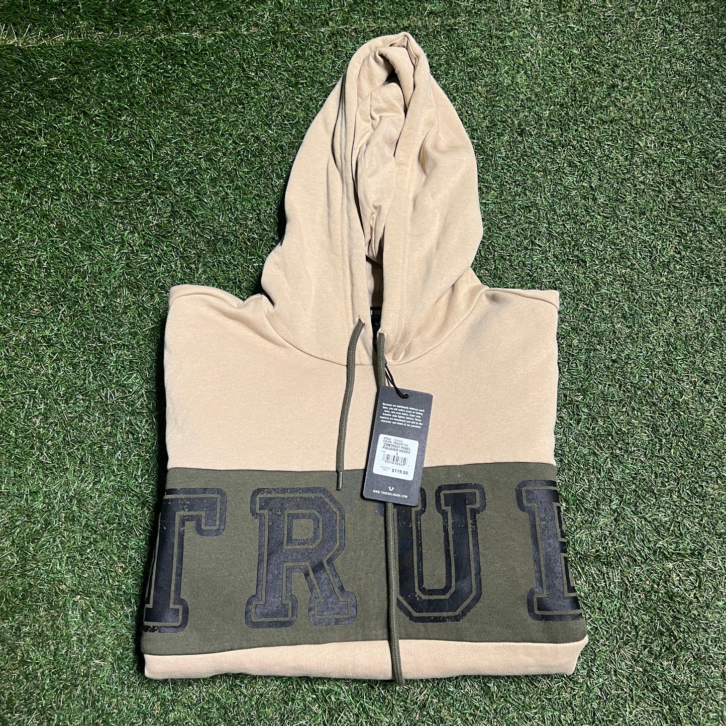 True Religion Tan Hoodie Size Large NEW v15284
