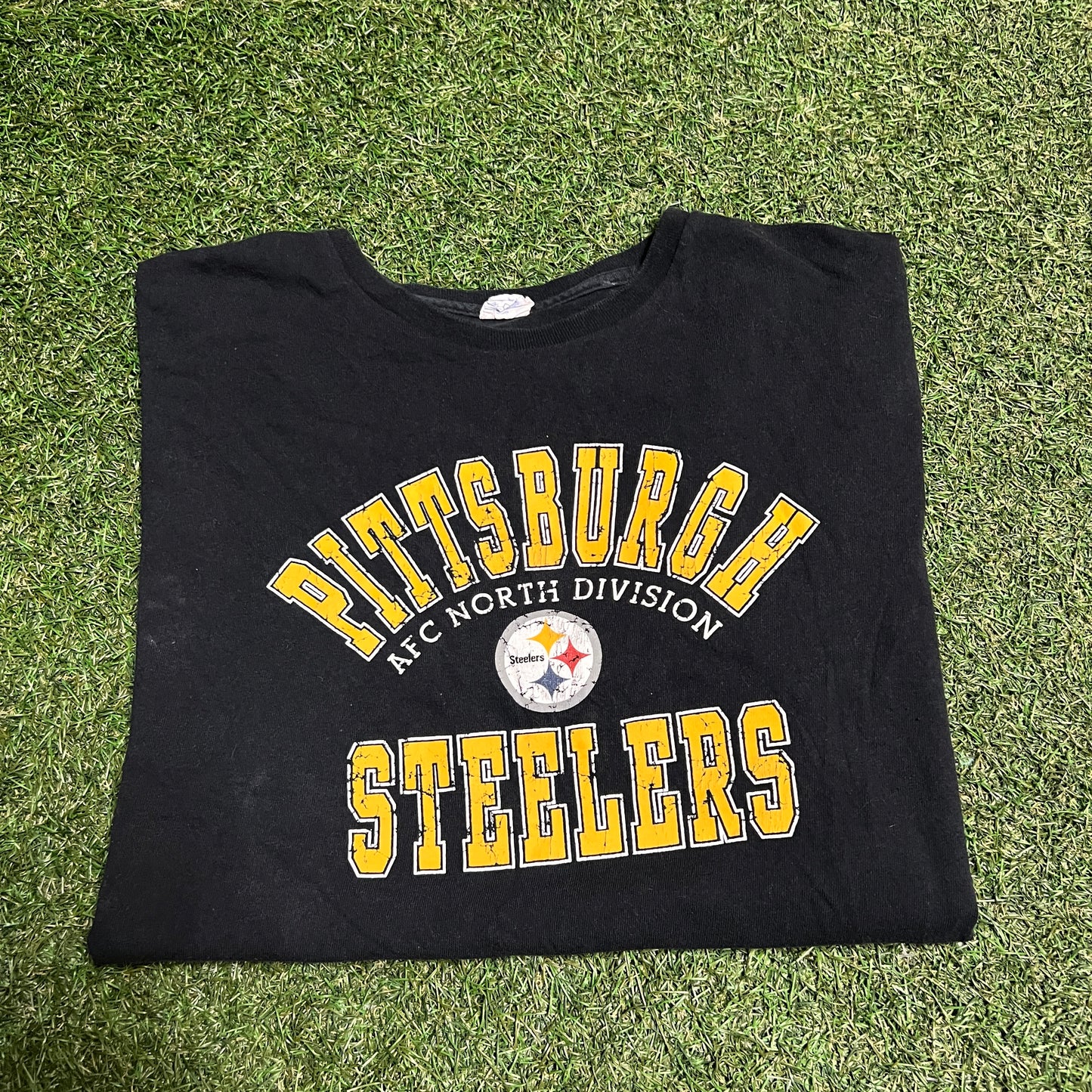 2010s Pittsburgh Steelers AFC North Division Black Tee Size XL USED v15318