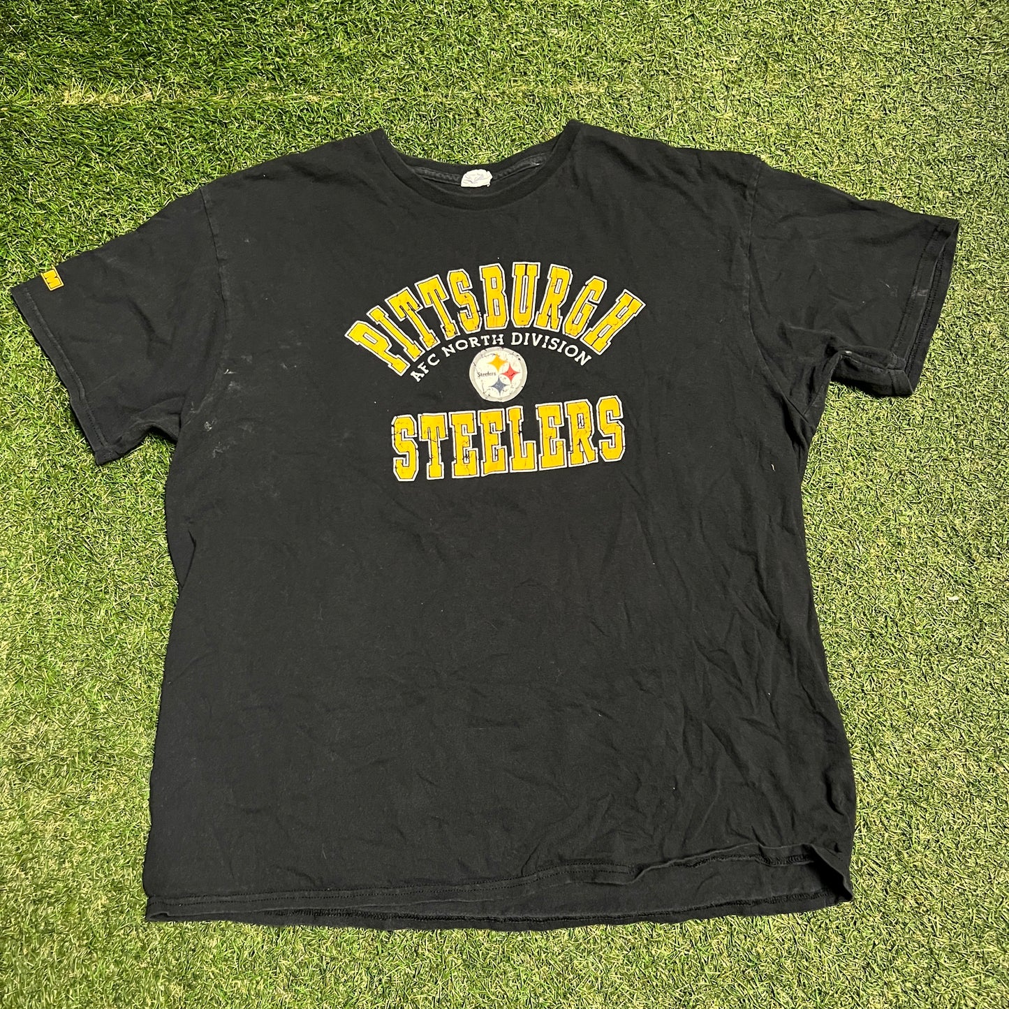 2010s Pittsburgh Steelers AFC North Division Black Tee Size XL USED v15318