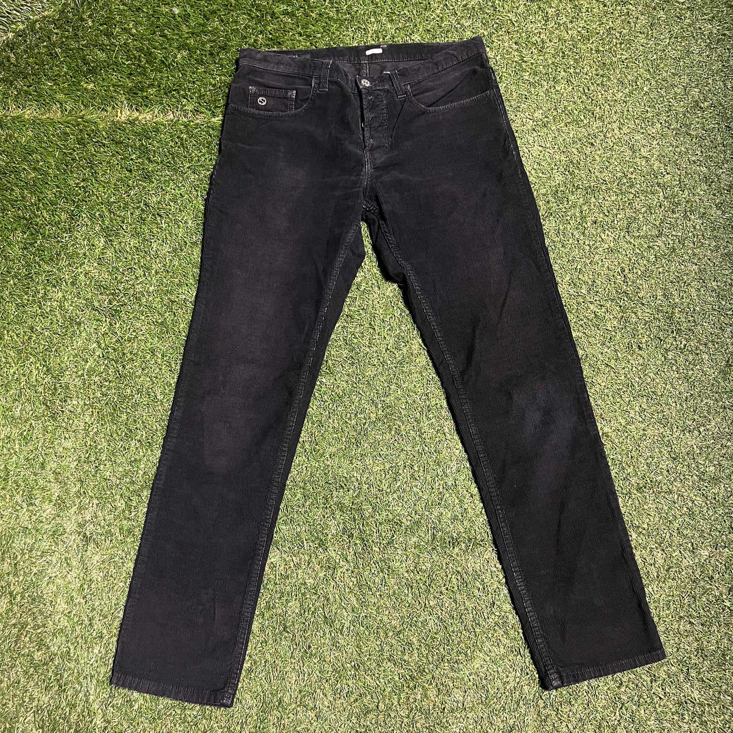 Gucci Black Corduroy Pants Size 44 (mens 30) USED x12780