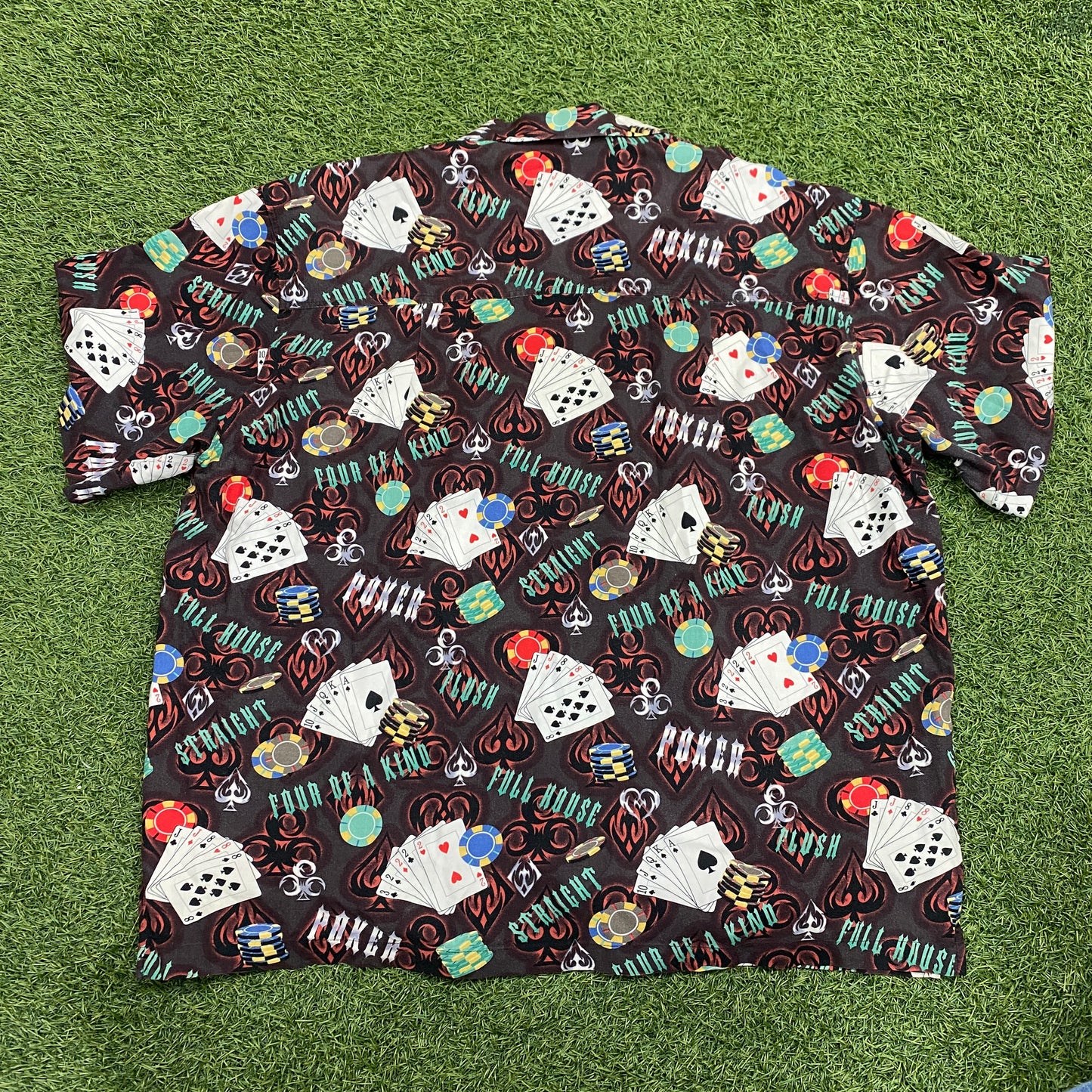 Dem Crazy Poker Player Button Up Shirt Size XXL USED v14873