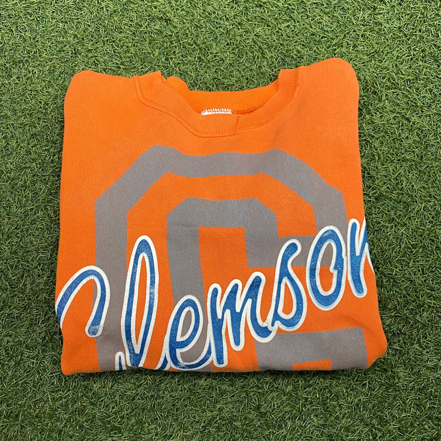 1990s Clemson Tigers Logo Orange Crewneck Size Small USED v14879
