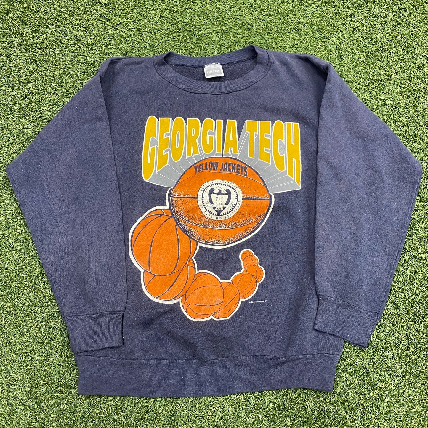 1992 Georgia Tech Yellow Jackets Navy Blue Crewneck Size XL USED v14877