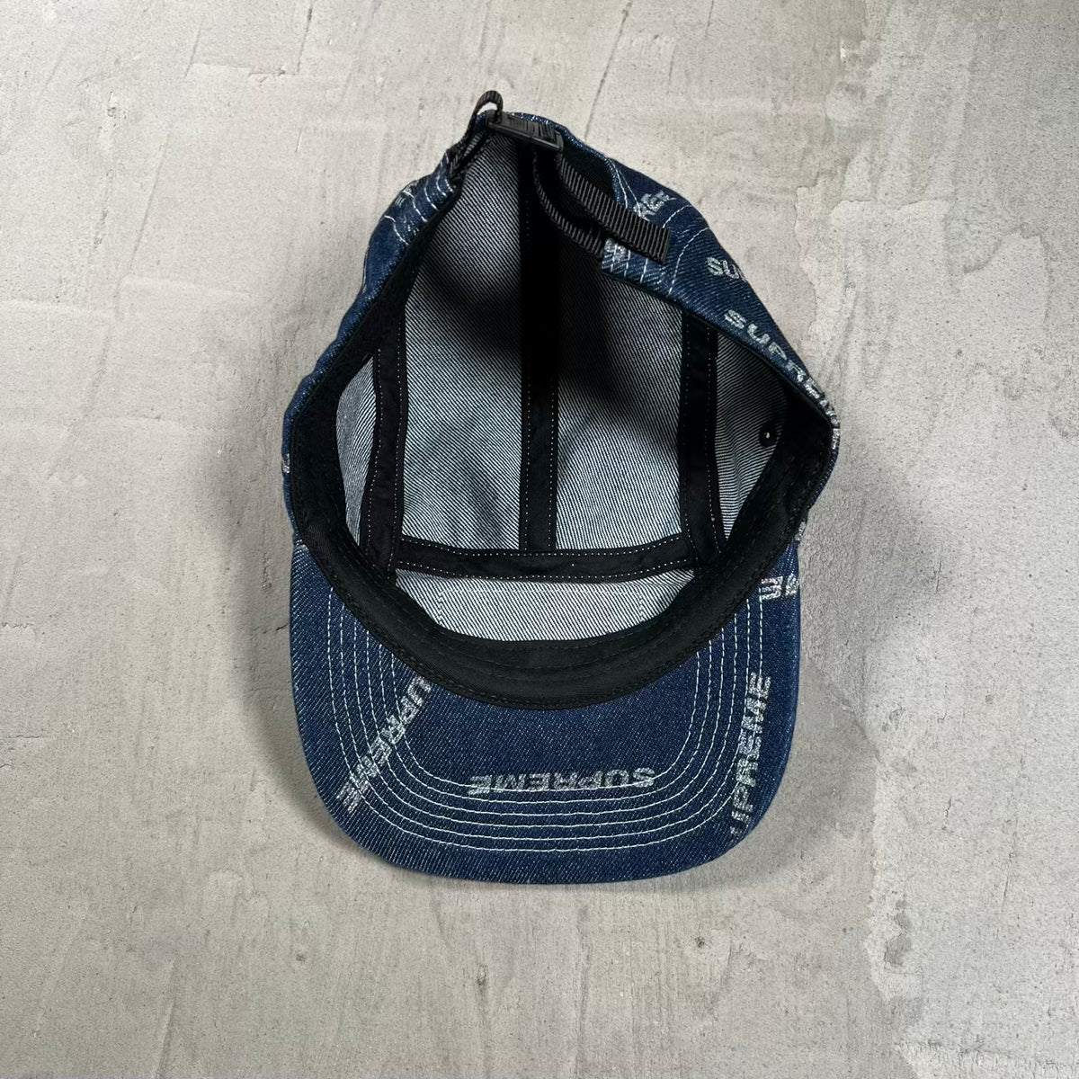 Supreme Glitter Logo Blue Denim Box Logo Hat (2017) NEW x19003