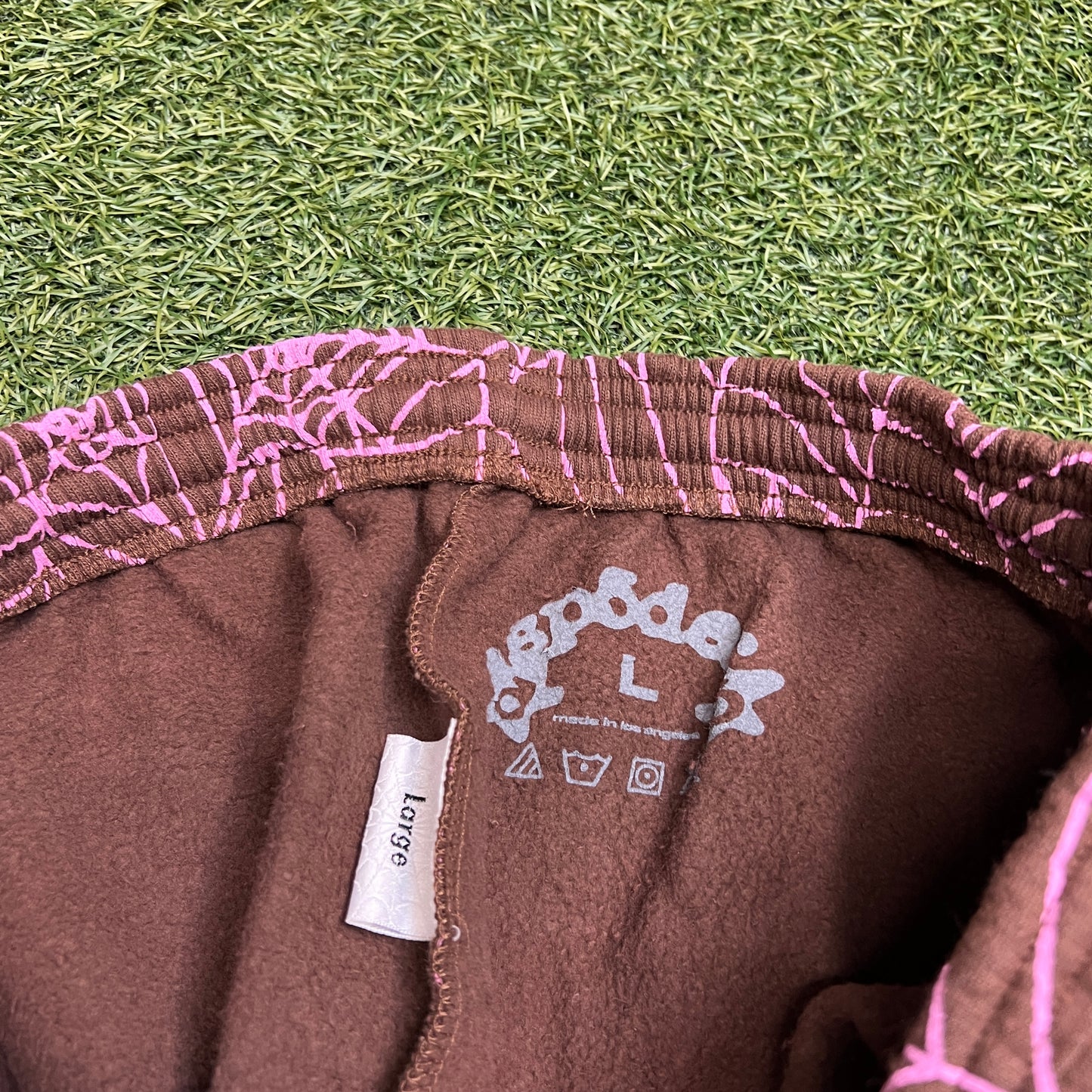 Sp5der AOP brown sweatpants Size Large NEW x9936
