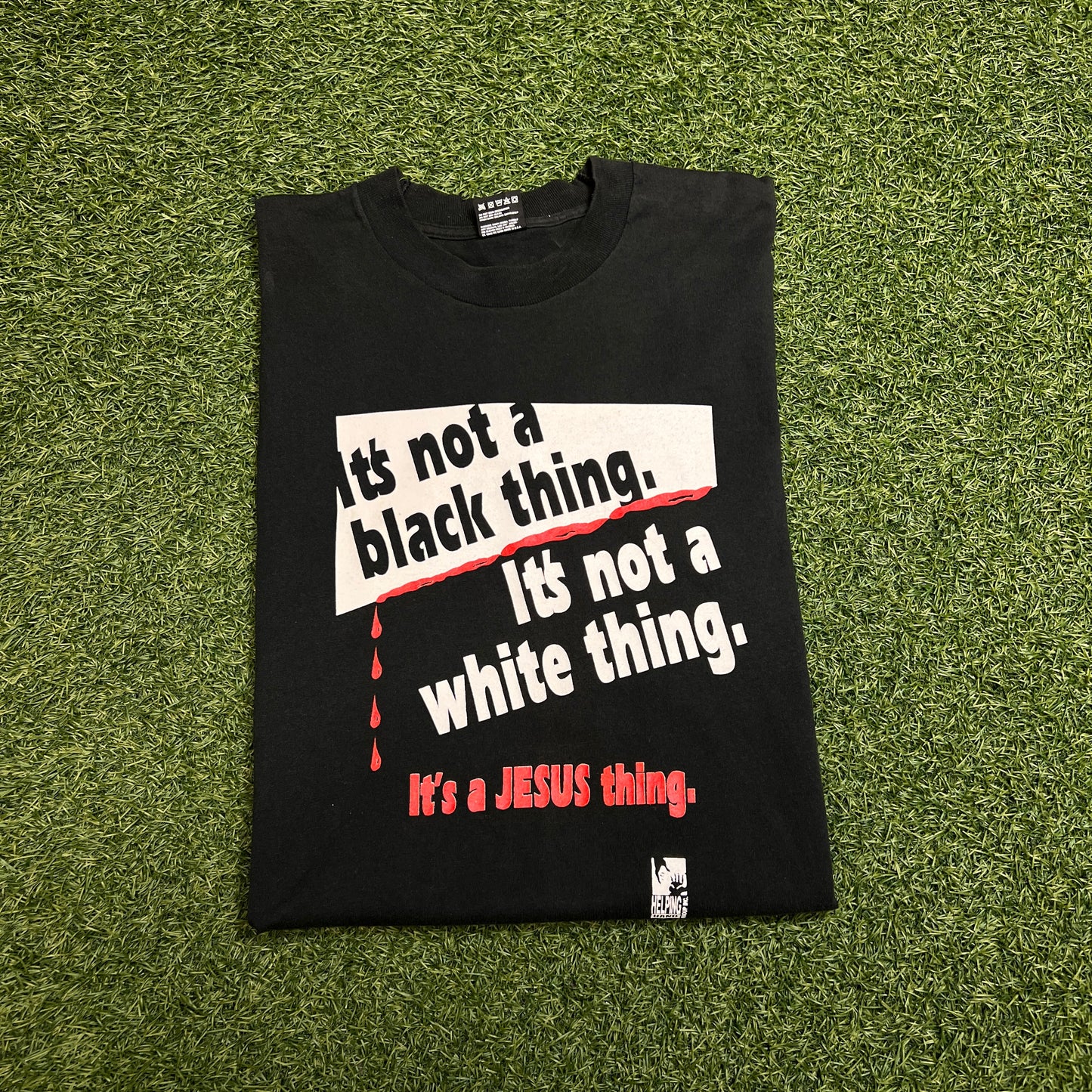 1990s "It's a Jesus Thing" Black Double Sided Tee Size Large USED v14382