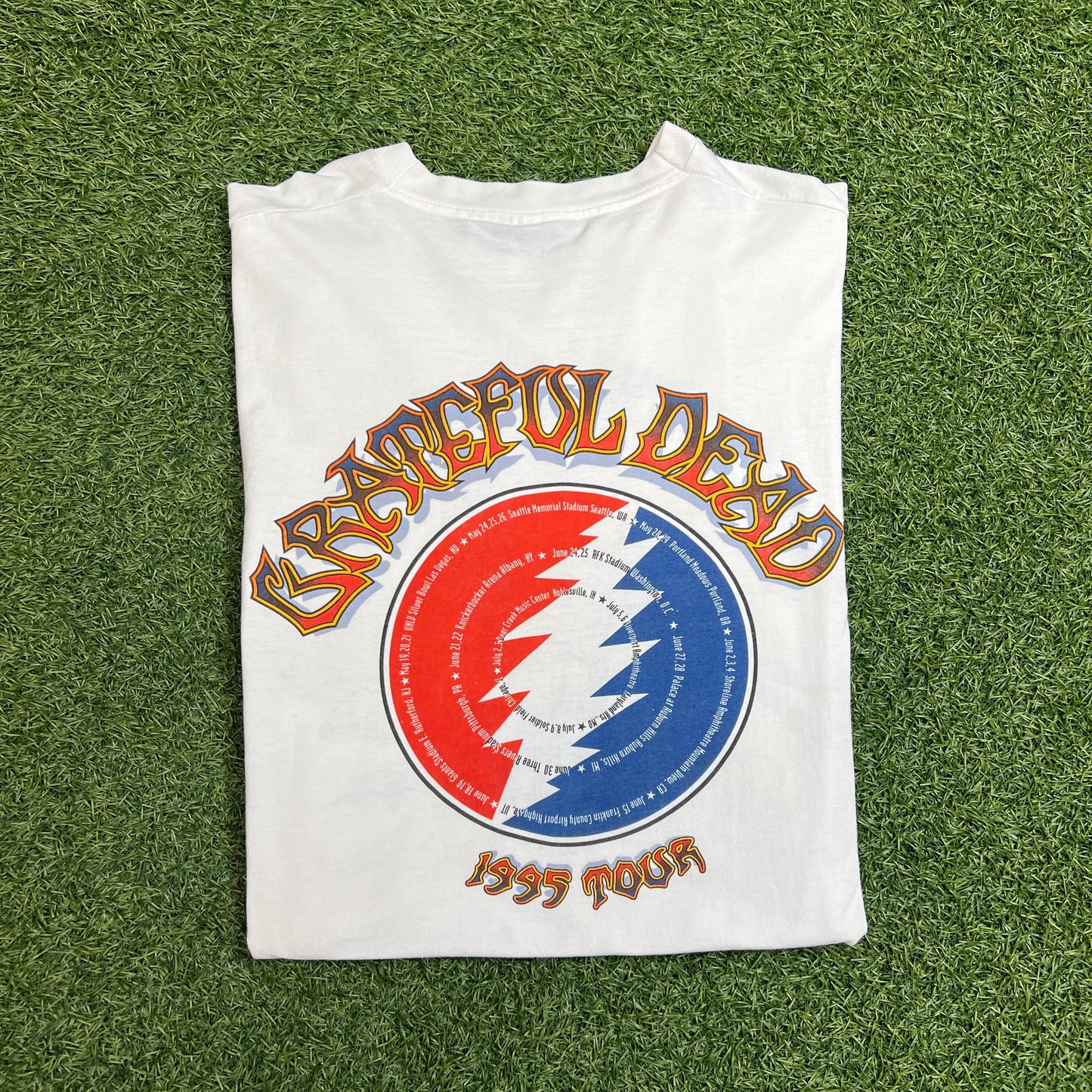 1995 Grateful Dead Iguana Tour White Tee Size XL USED v12595
