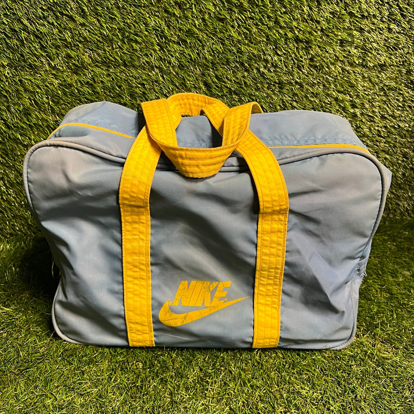 1980 Nike Headquarters Vist Blue/Yellow Mini Duffle Bag USED v15302