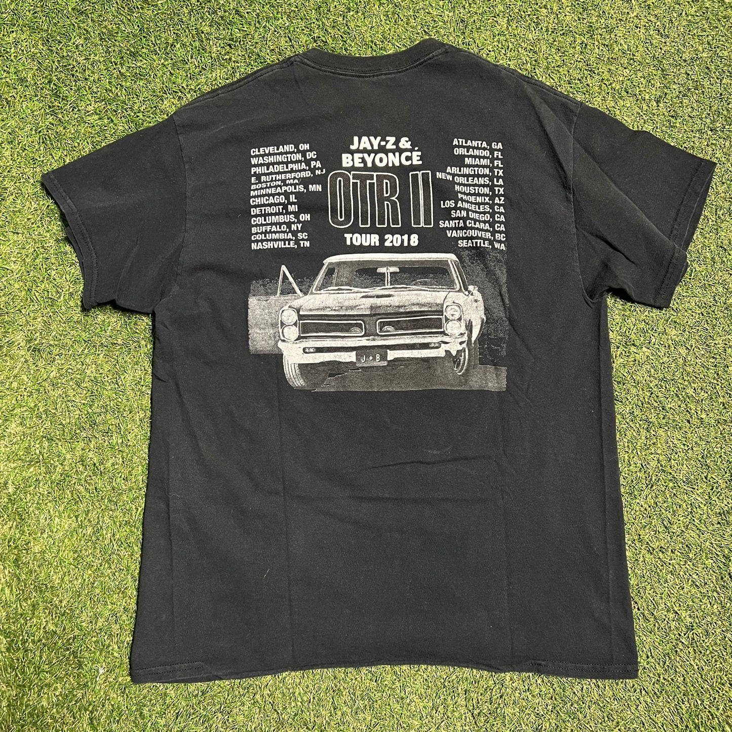 Jay Z Beyonce 2018 Tour Black Tee Size Medium USED v5375