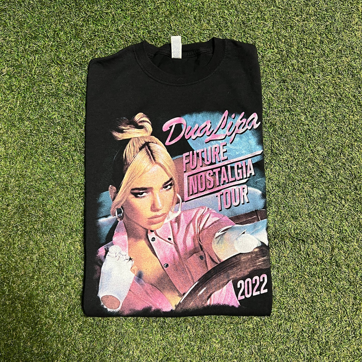 2022 Dua Lipa Black Nostalgia Tour Tee Size Medium USED v15407