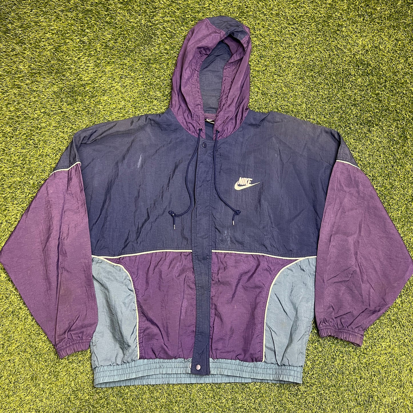 1990s Nike "Swoosh by Nike" Navy Windbreaker Size Large USED v14922