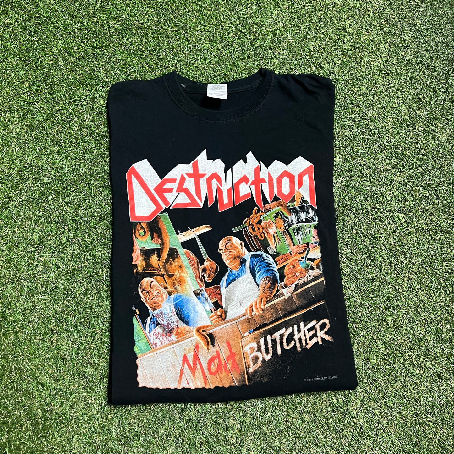 2001 destruction mad butcher tee black Size XXL USED v14346