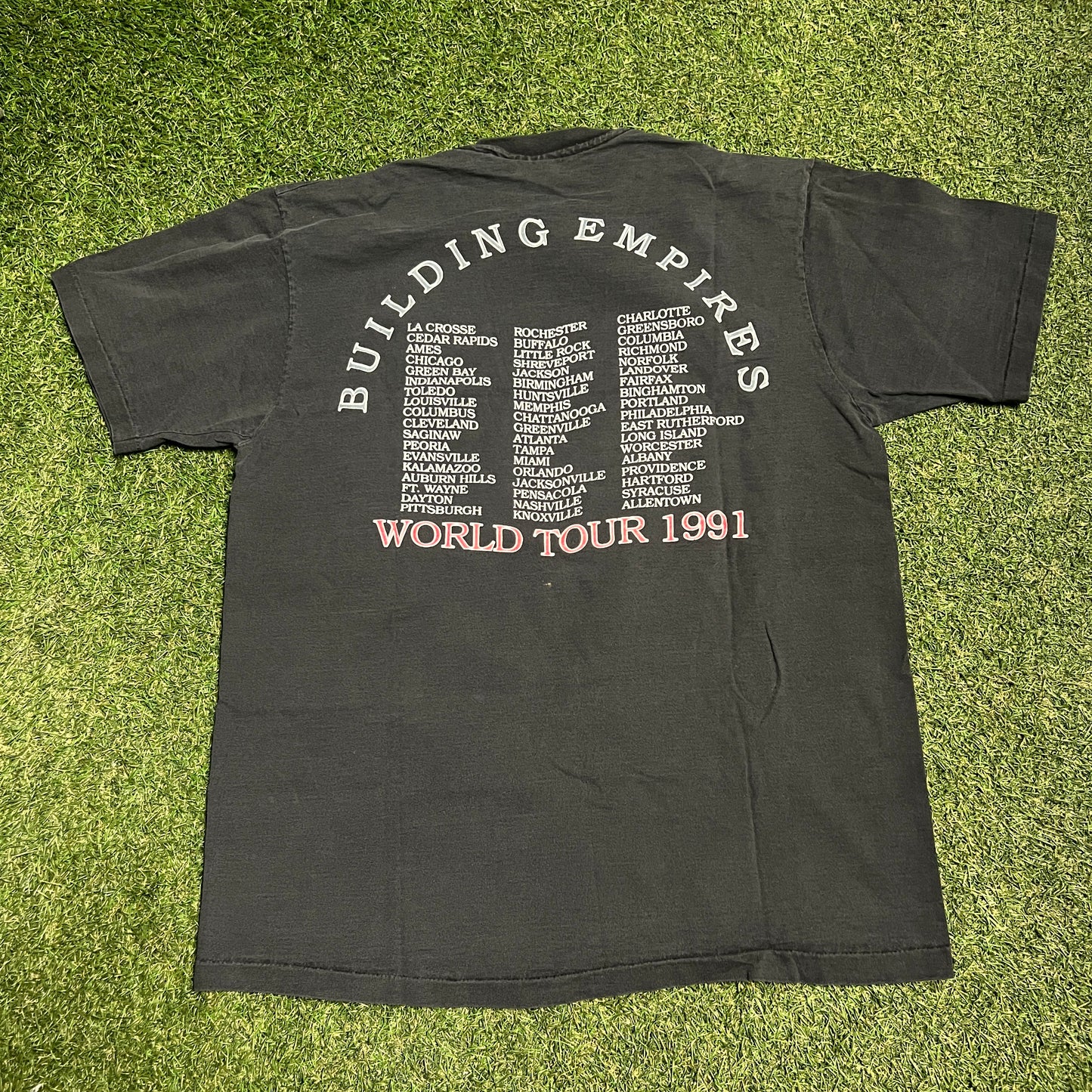 1991 Queensryche Pire Tour Black Tee Size XL USED v15390