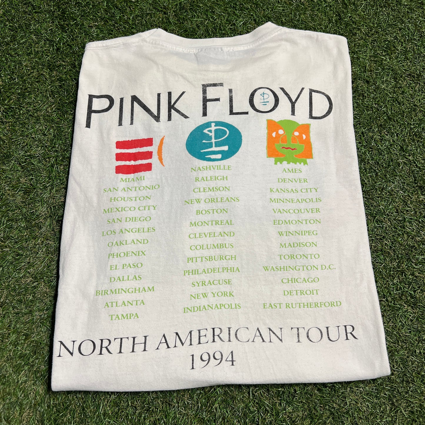 1994 Pink Floyd Metal Heads Division Bell Tour White Tee Size XL USED v15389