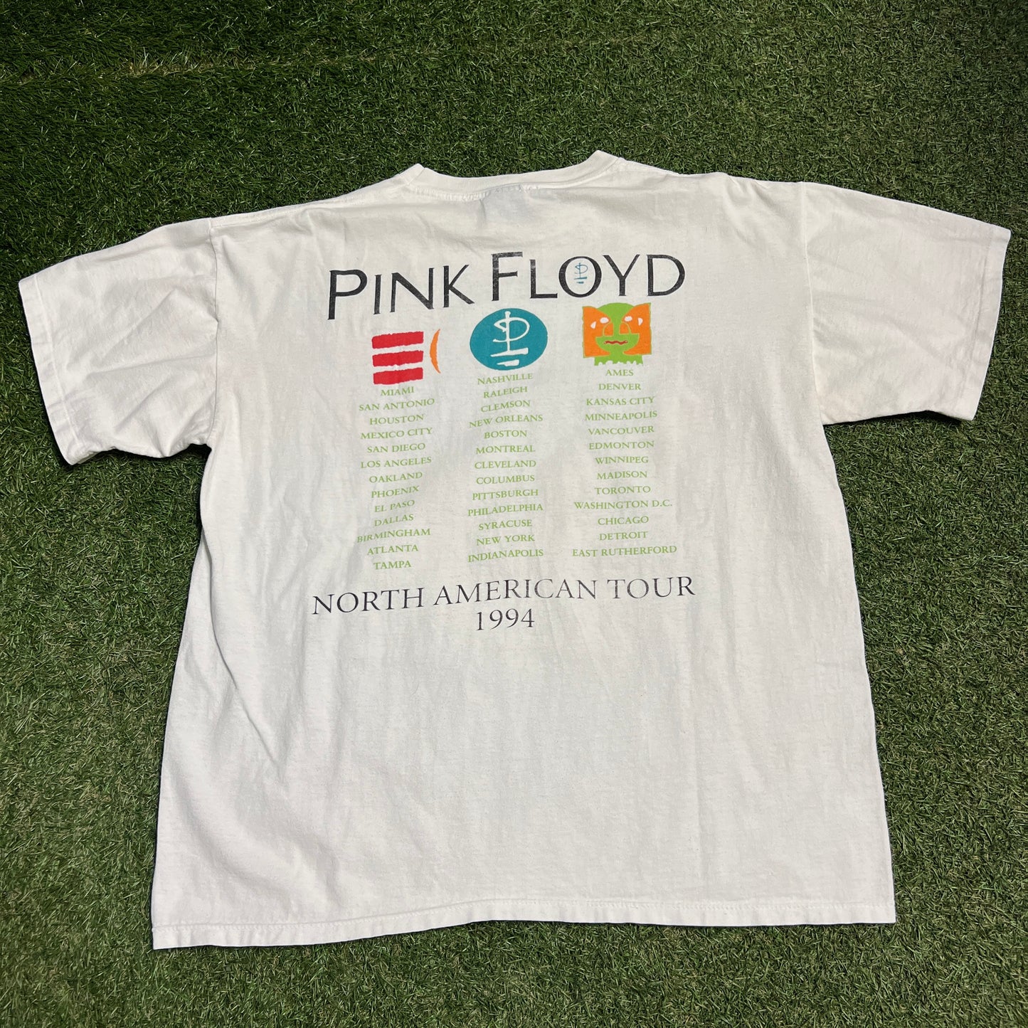 1994 Pink Floyd Metal Heads Division Bell Tour White Tee Size XL USED v15389