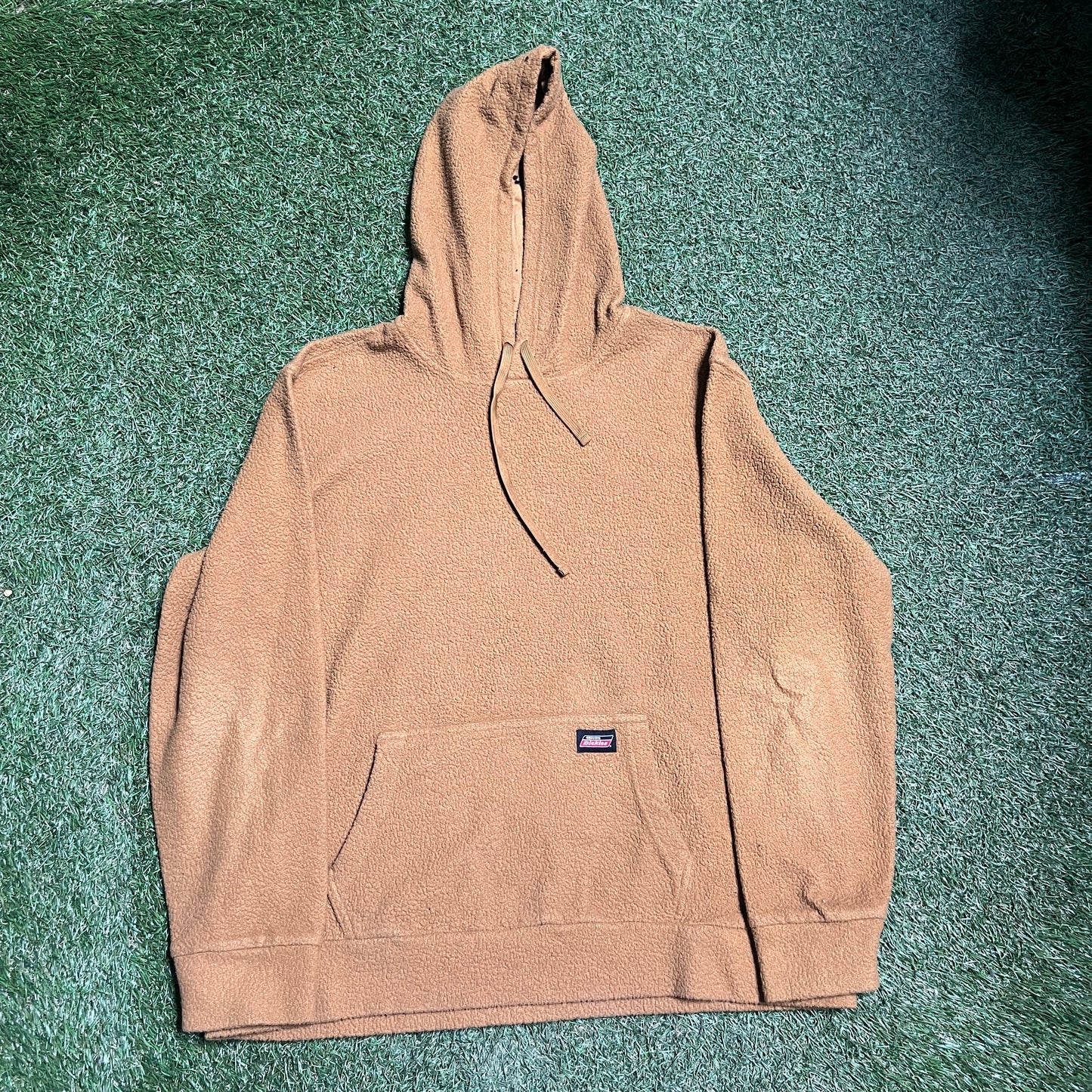 Genuine Dickies Sherpa Brown Hoodie Size Large USED v14320