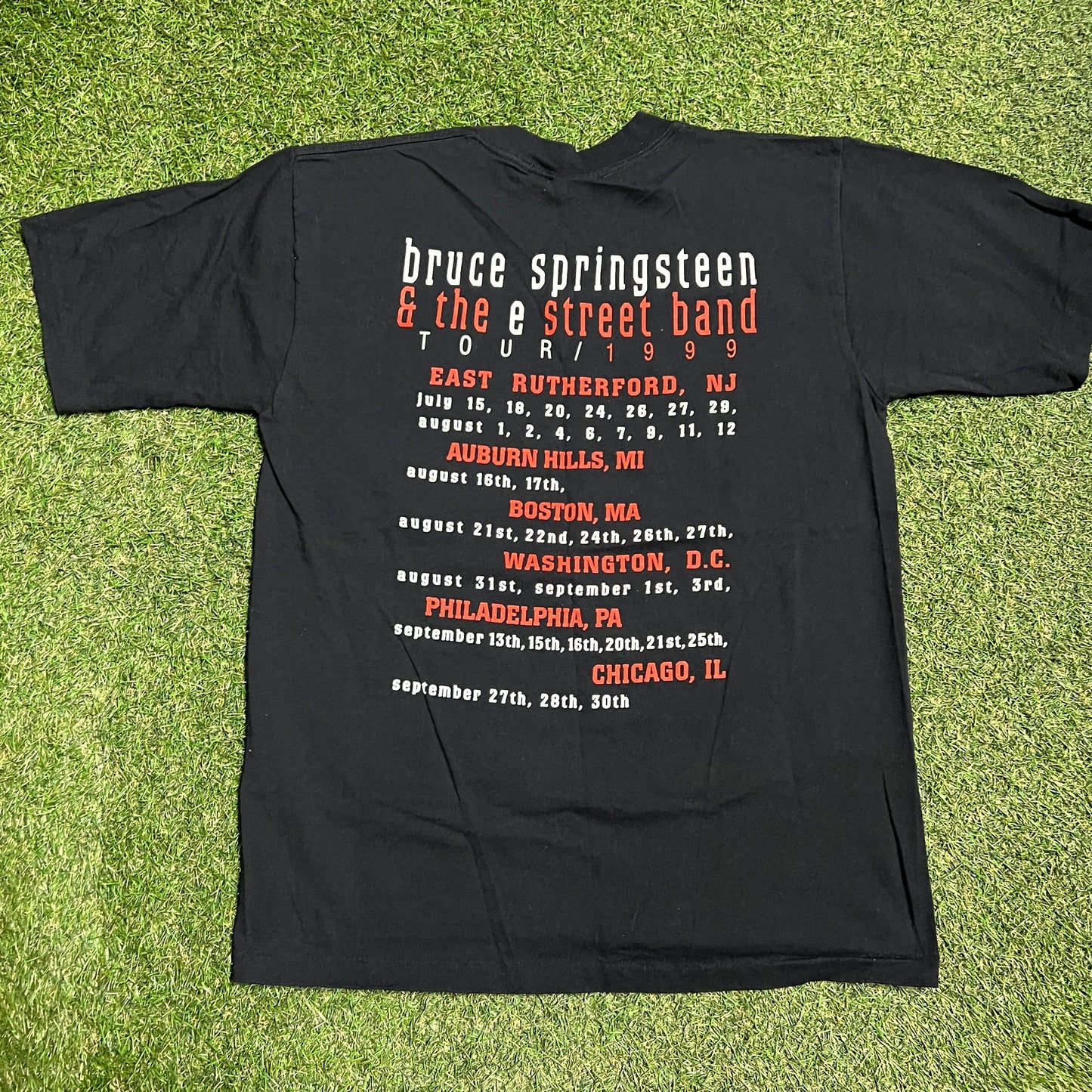 1999 Bruce Springsteen E Street Band Tour Black Tee Size Large USED v15430