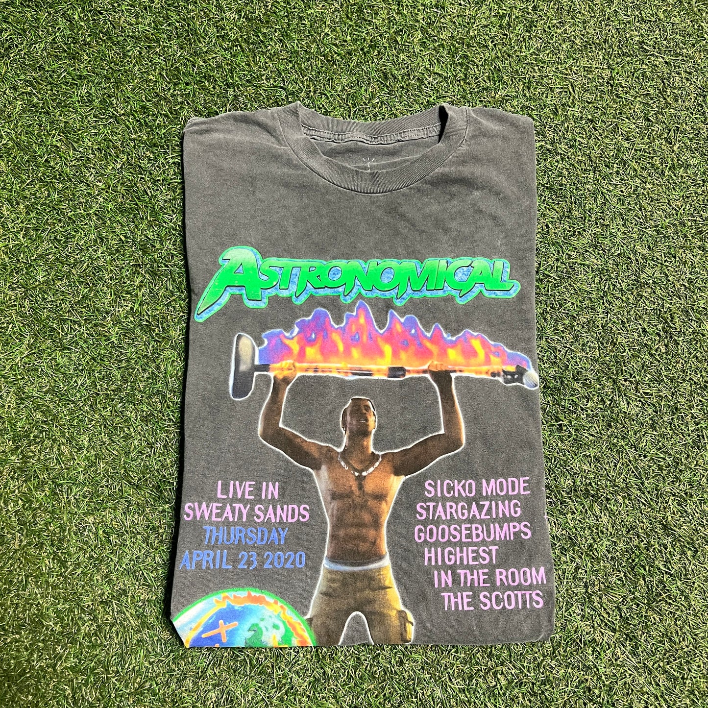 Travis Scott Astronimical Fortnite Grey Tee Size Medium USED x12035