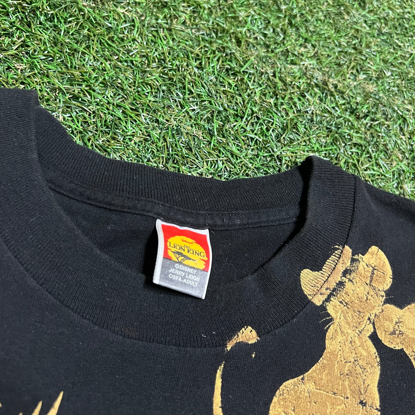 1990s Lion King Art Tee Black Size XL USED v15448