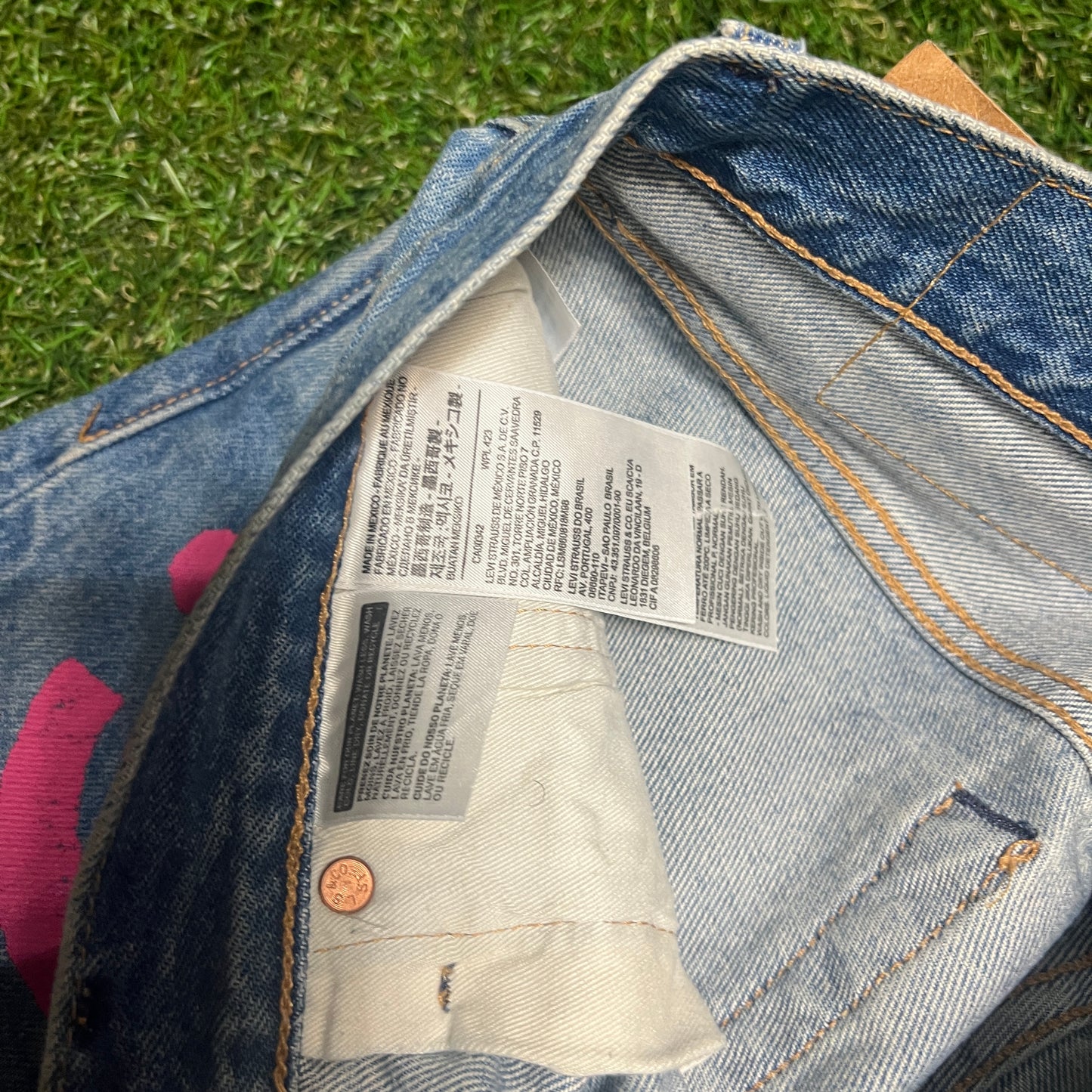 Denim Tears x Levi's 501 Blue Jeans Size 31x32 USED x12048