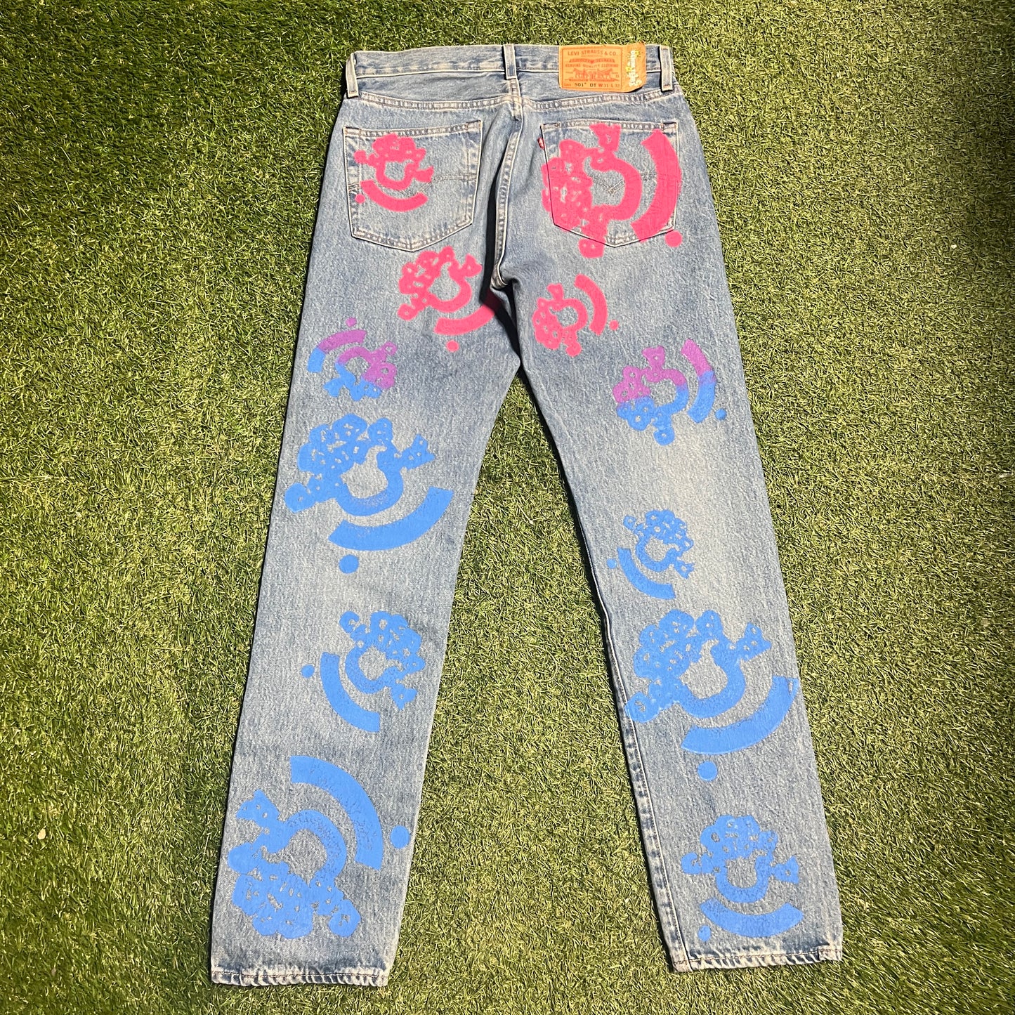 Denim Tears x Levi's 501 Blue Jeans Size 31x32 USED x12048