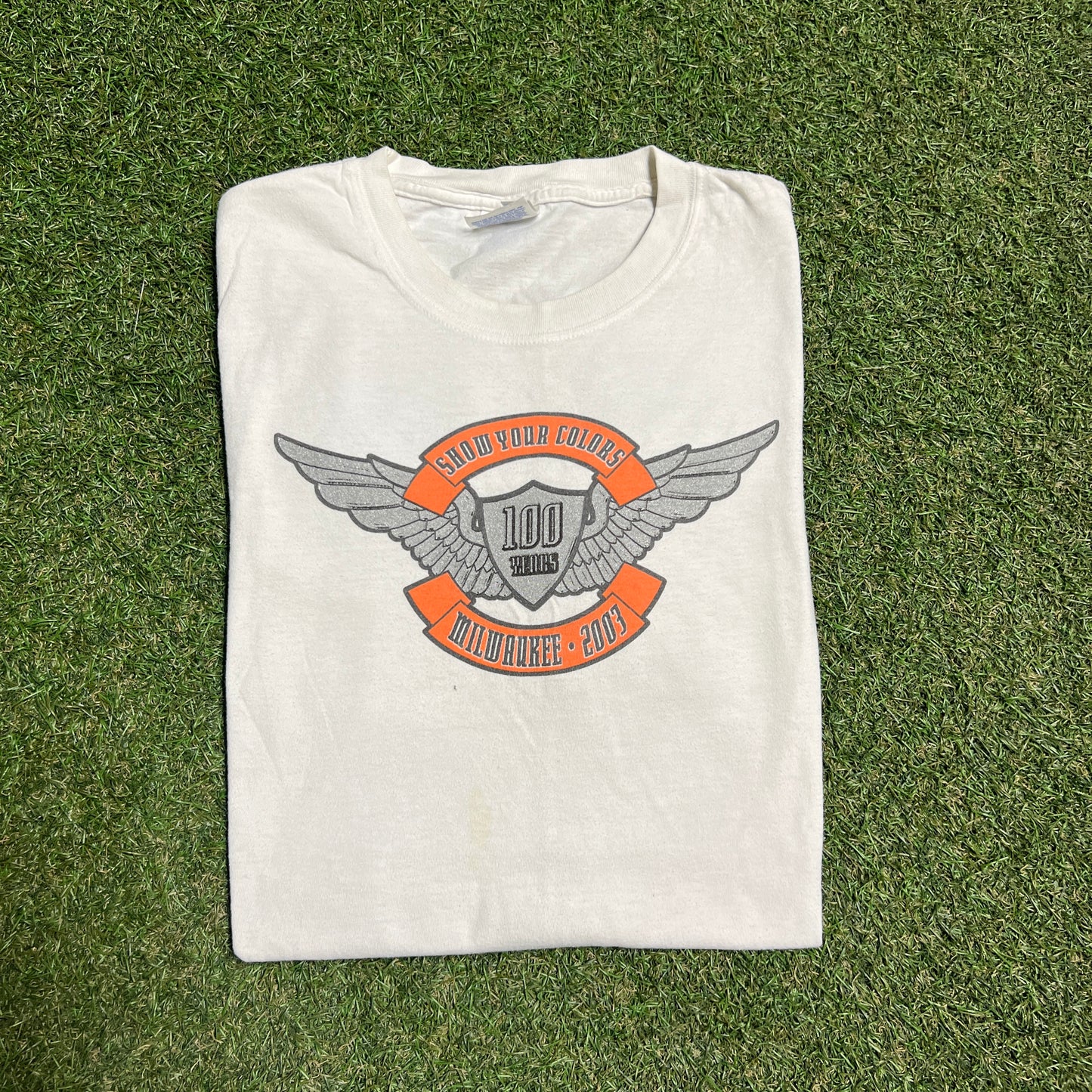 2003 Harley Davidson "Show Your Colors" White Tee Size XL USED v15493