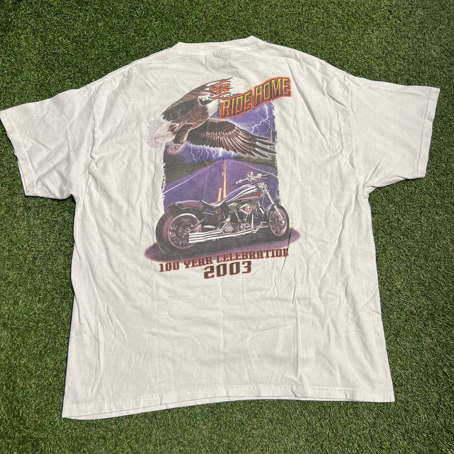 2003 Harley Davidson "Show Your Colors" White Tee Size XL USED v15493