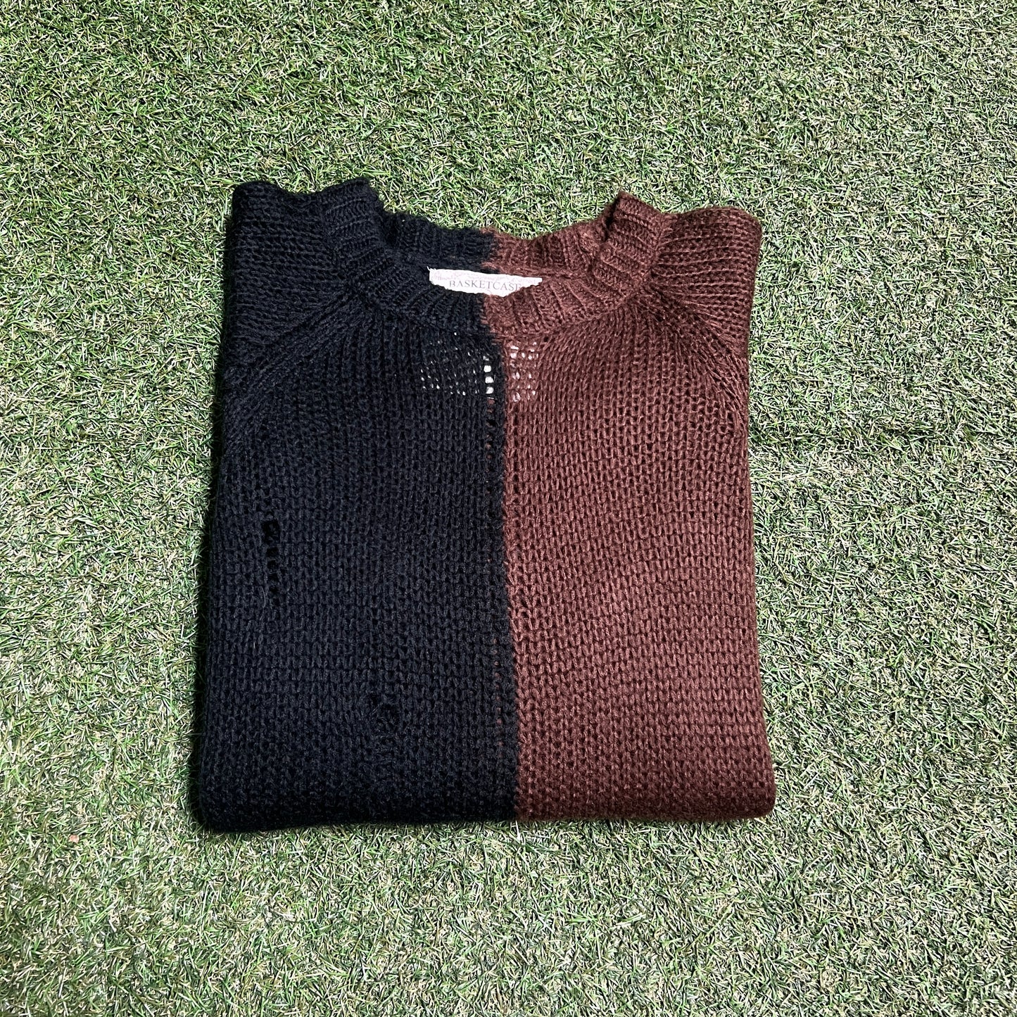 Basket Case Black/Brown Blocking Knit Sweater Size XL USED v15509
