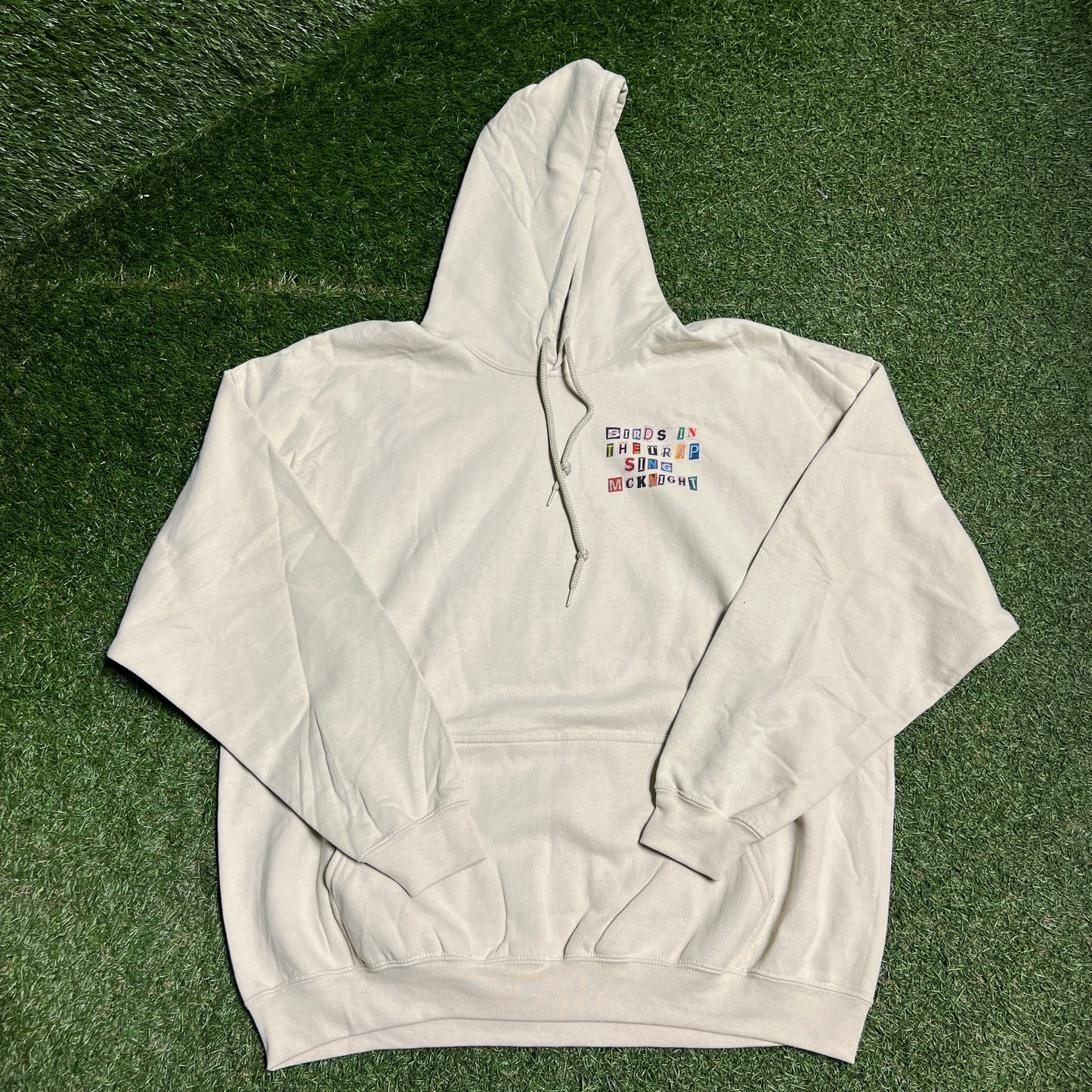 Travis Scott Birds in the Trap Eagle on Back Tan Hoodie Size XXL USED x12997