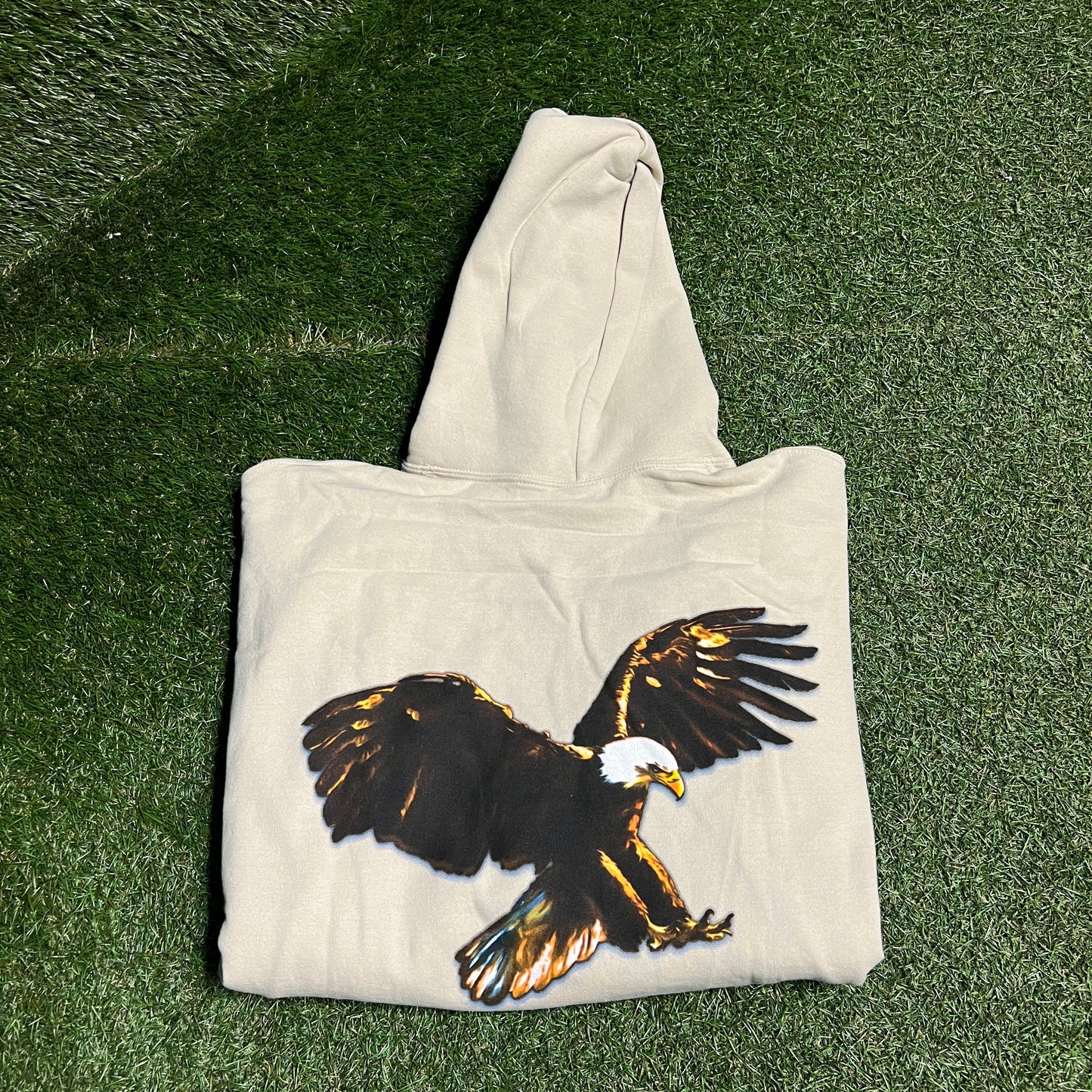 Travis Scott Birds in the Trap Eagle on Back Tan Hoodie Size XXL USED x12997