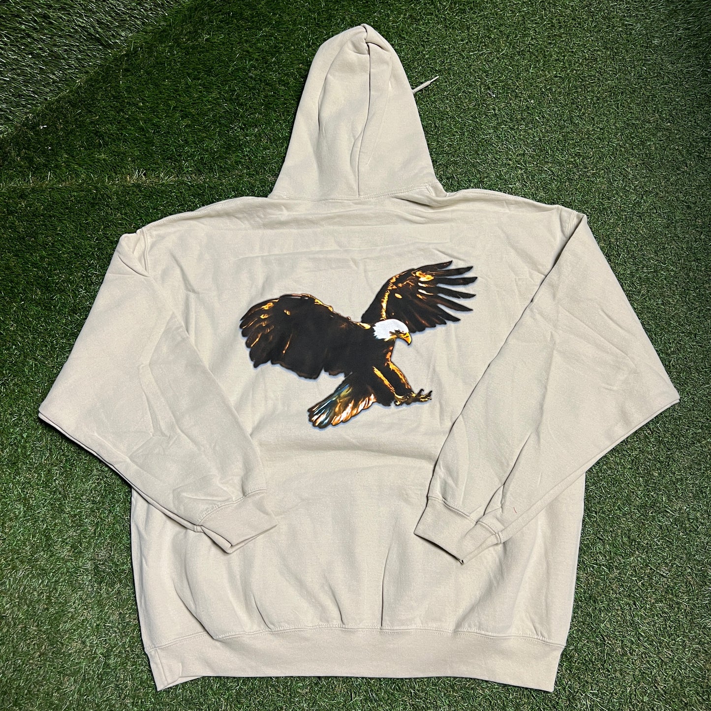 Travis Scott Birds in the Trap Eagle on Back Tan Hoodie Size XXL USED x12997