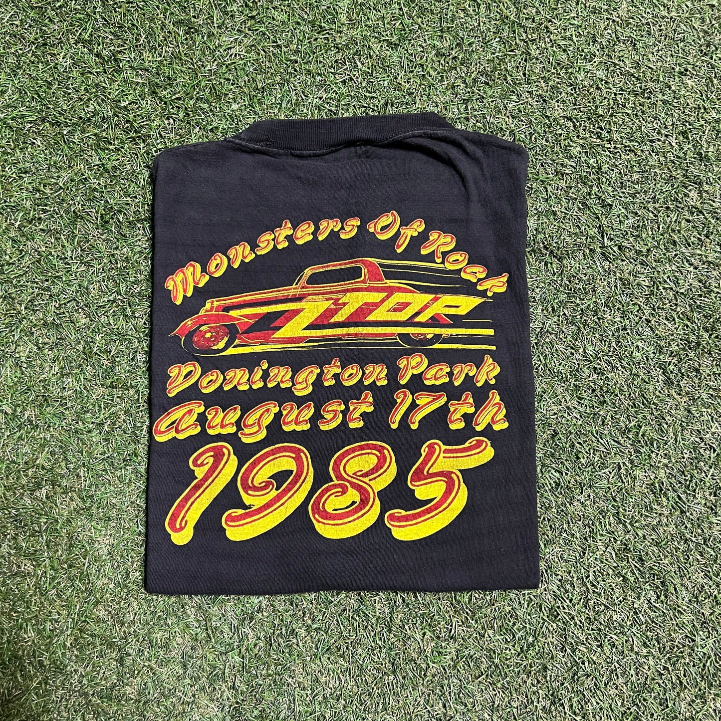 1985 ZZ top monsters of rock tee black Size Small USED v14426