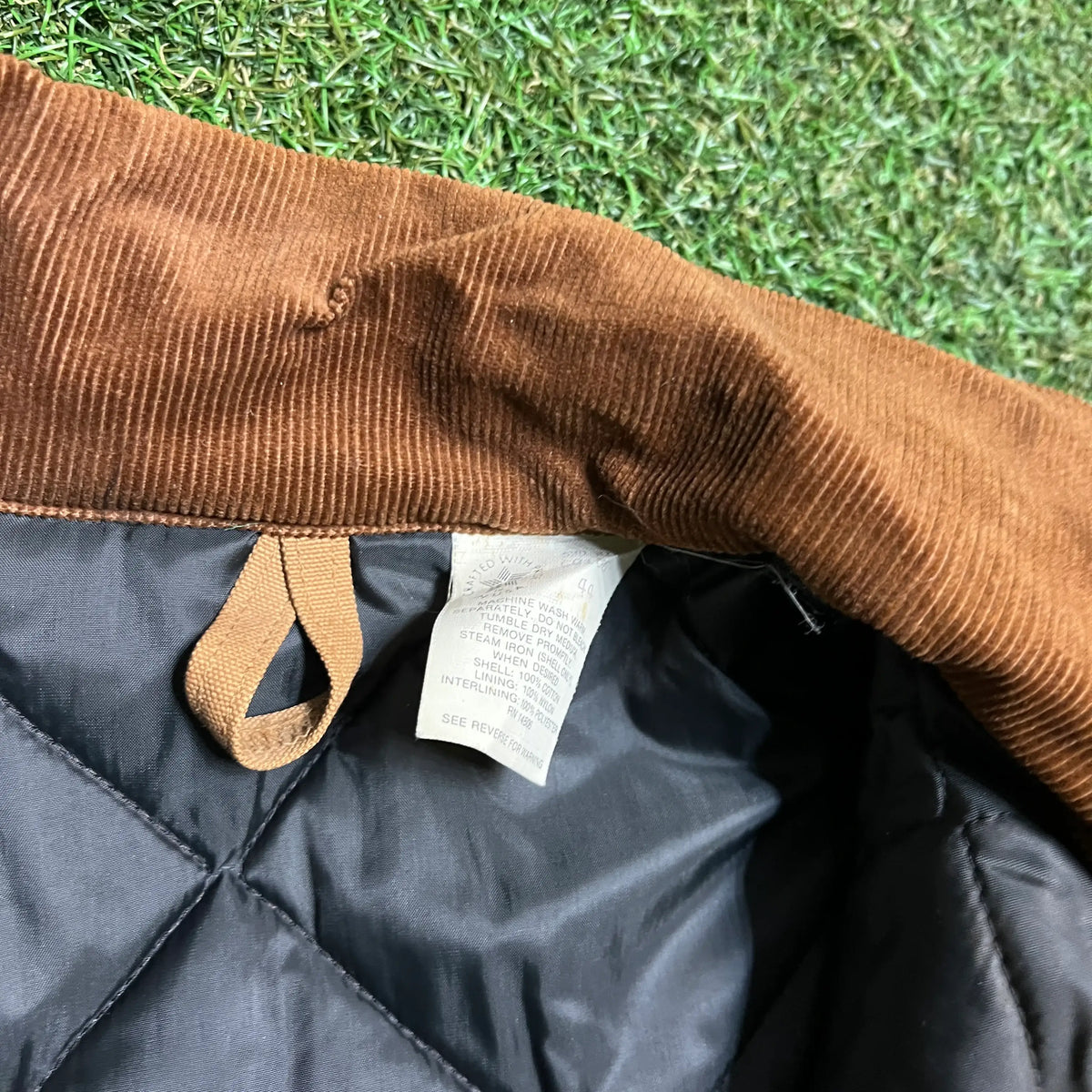 1990s Carhartt Insulated Collard Tan Jacket Size XL USED v14411