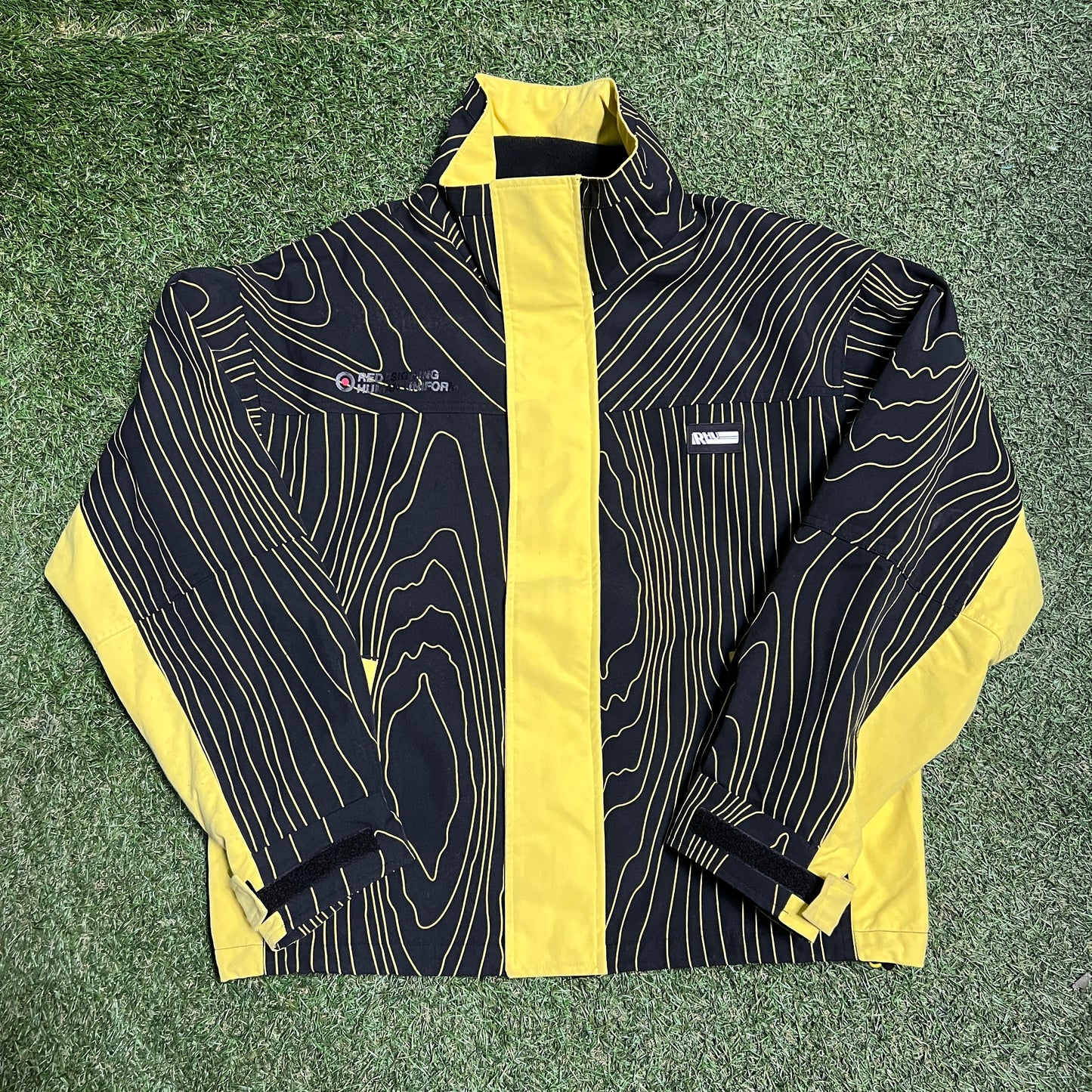 Zara x Rhuigi Black and Yellow Lined Jacket Size Medium USED x12068