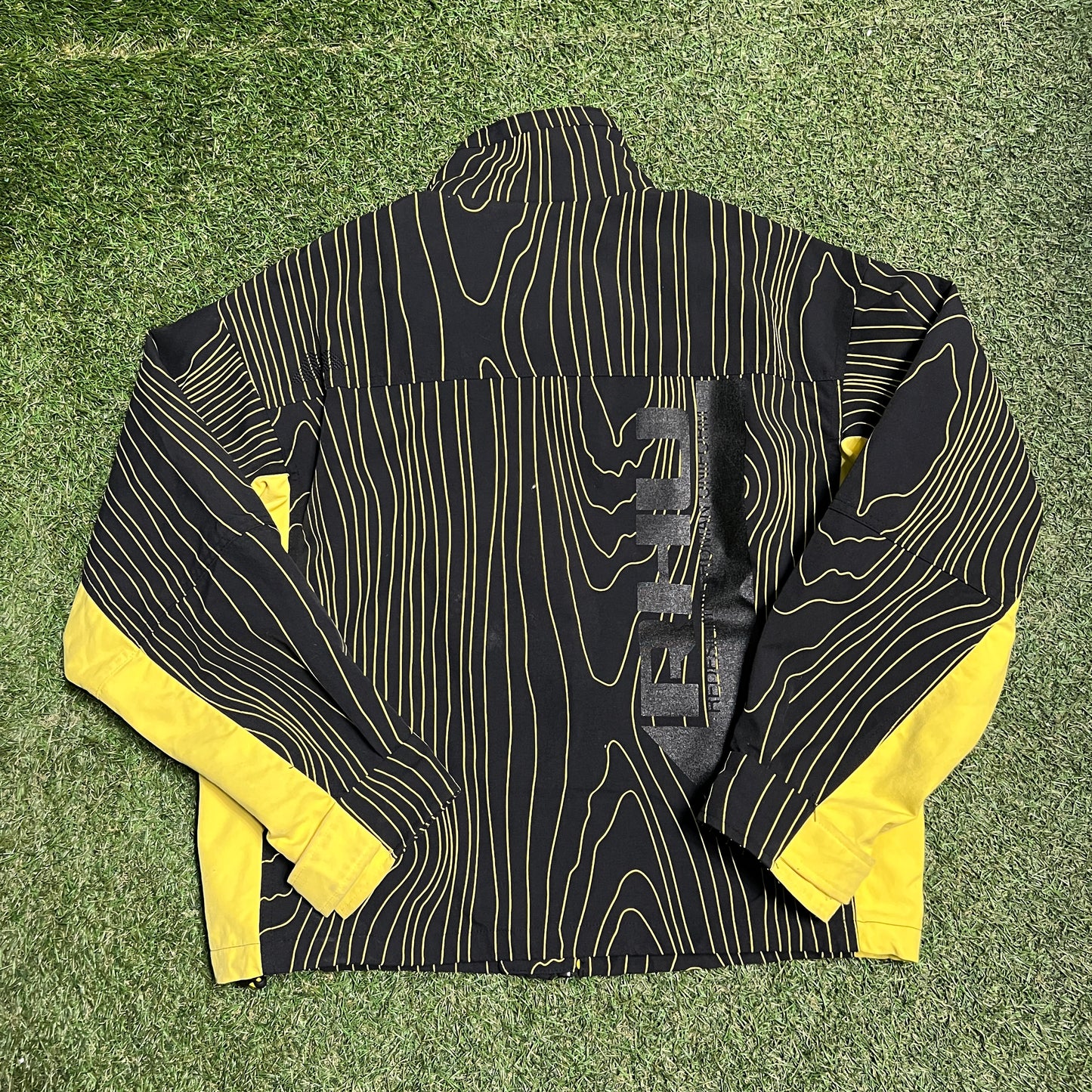 Zara x Rhuigi Black and Yellow Lined Jacket Size Medium USED x12068