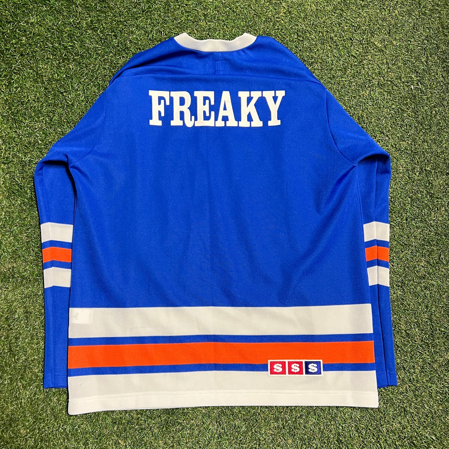 Supreme Freaky Hockey Blue Jersey Size Medium USED x13020