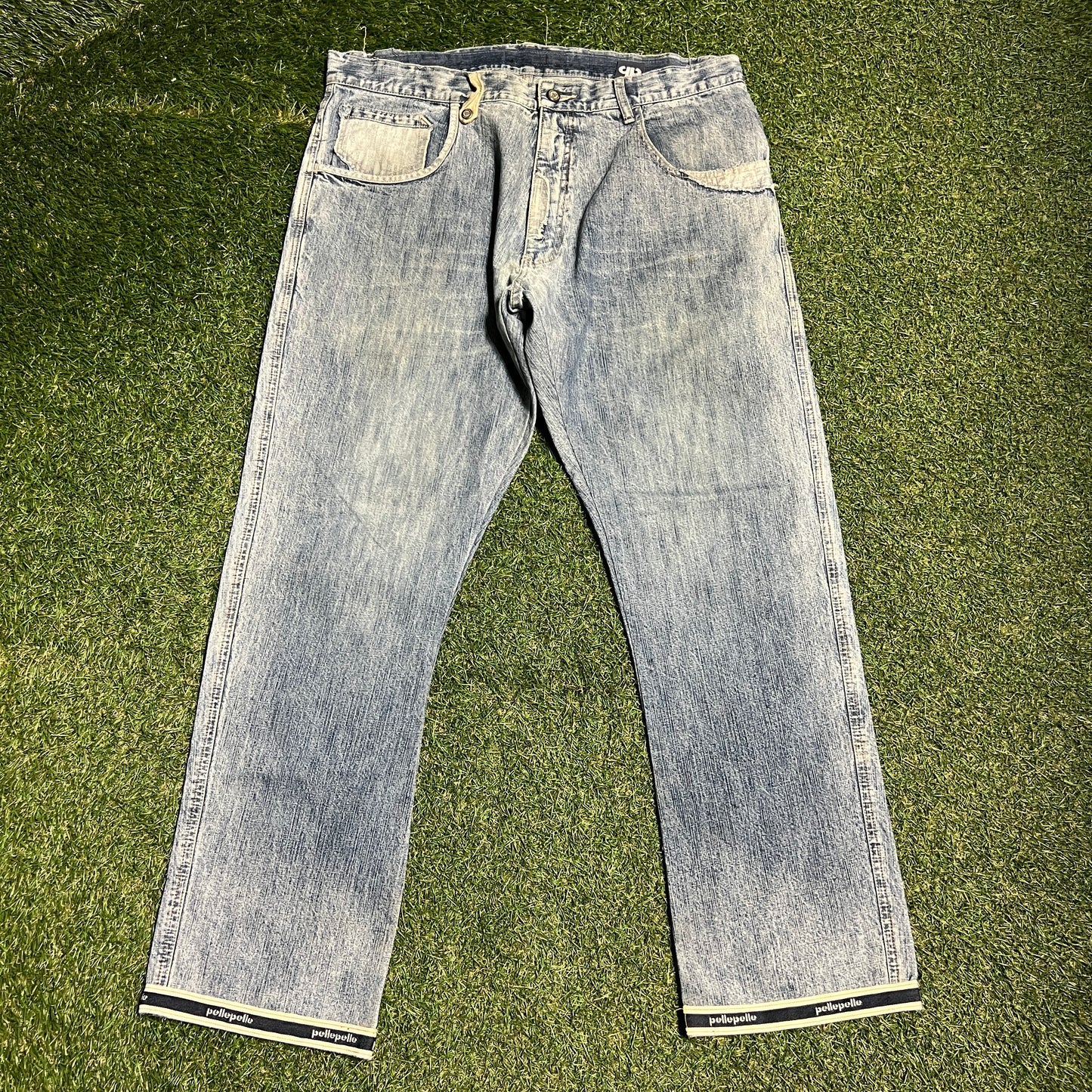 Y2K Pelle Pelle Light Wash Jeans Size 38x34 USED v15579