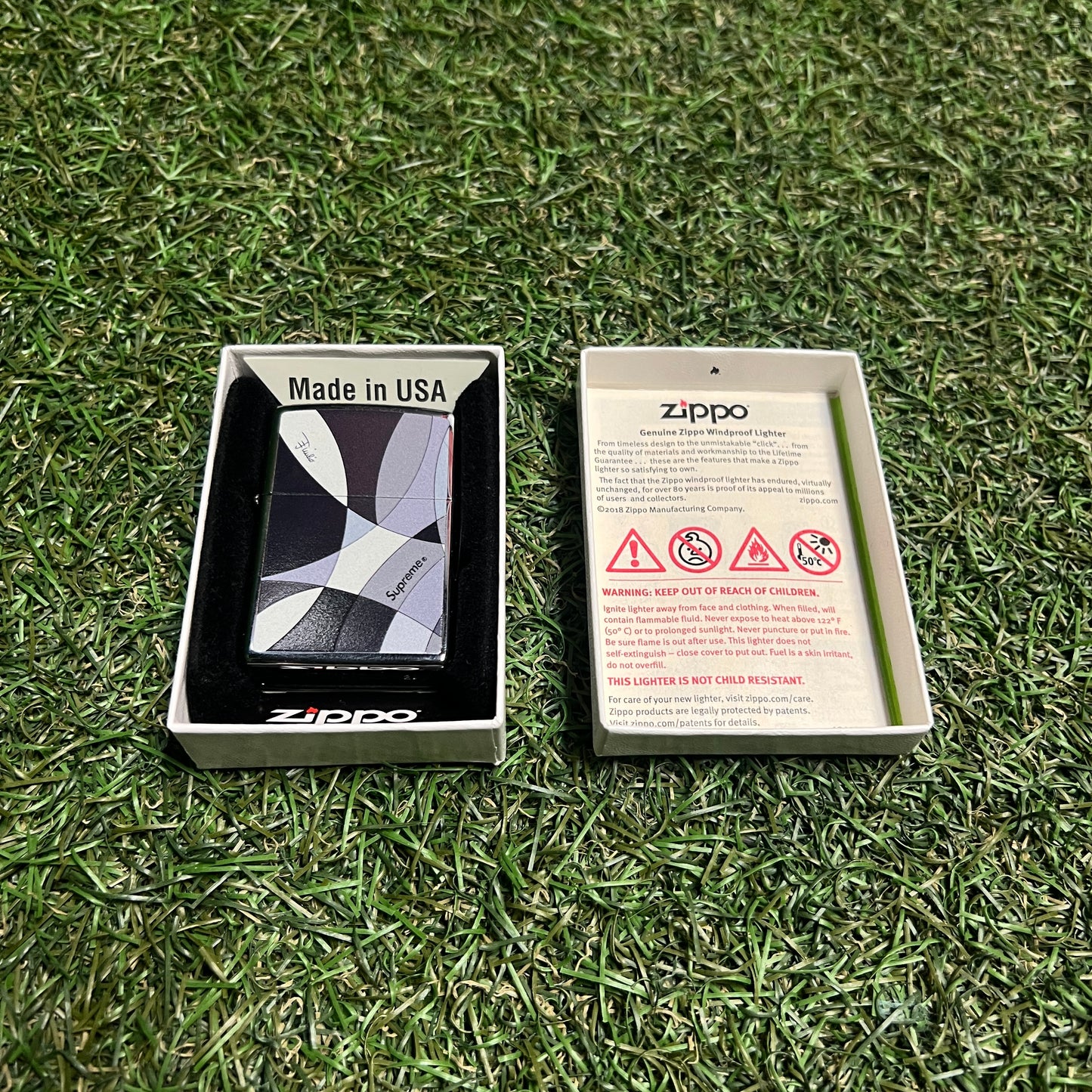 Supreme Emilio Pucci Black Zippo NEW x12159