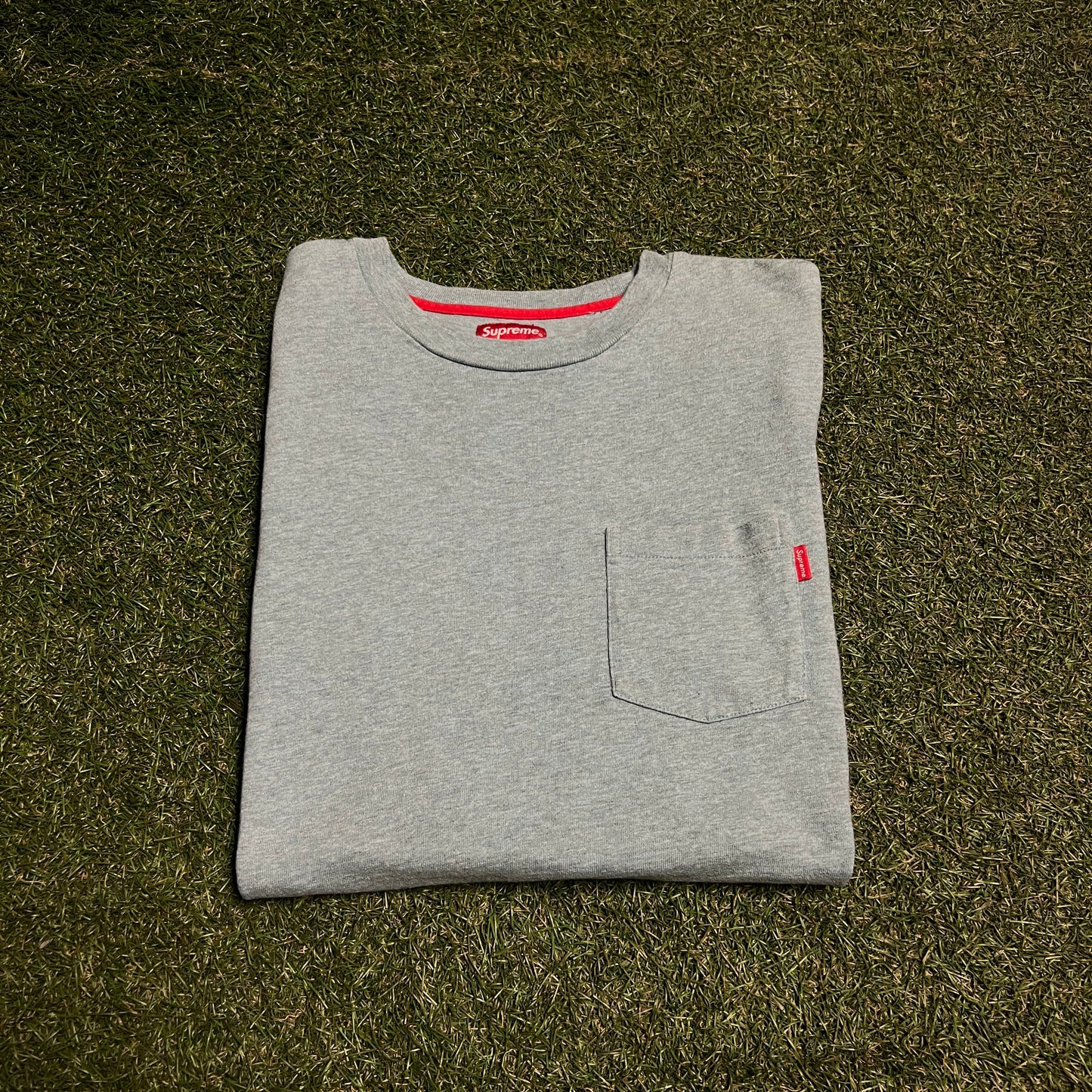 Supreme FW18 SS pocket tee Blue Size Medium Used x12149