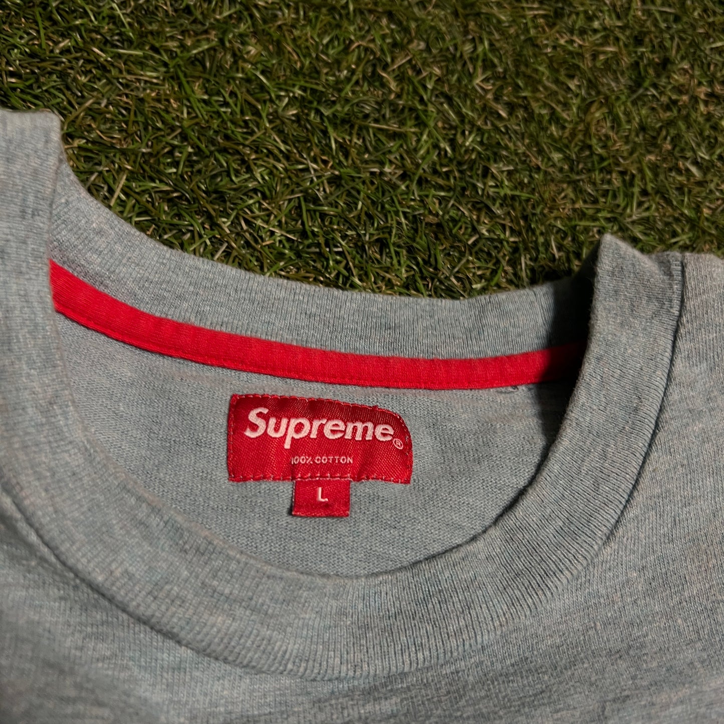Supreme FW18 SS pocket tee Blue Size Medium Used x12149