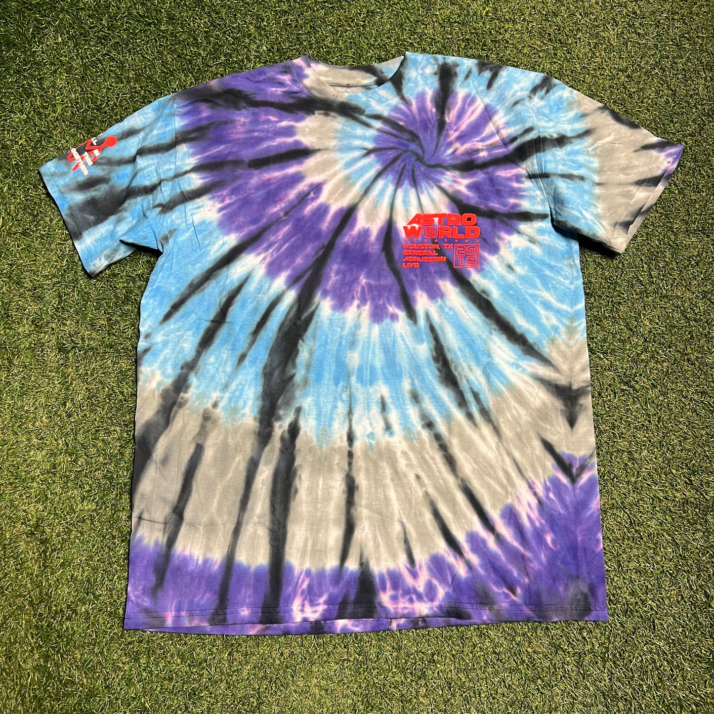 Travis Scott Astroworld Houston Tie Dye Tee Size XL NEW x13045